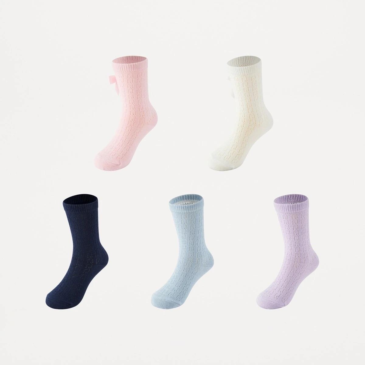 1 5 Pack Pointelle Crew Socks BOWS, 1 of 3