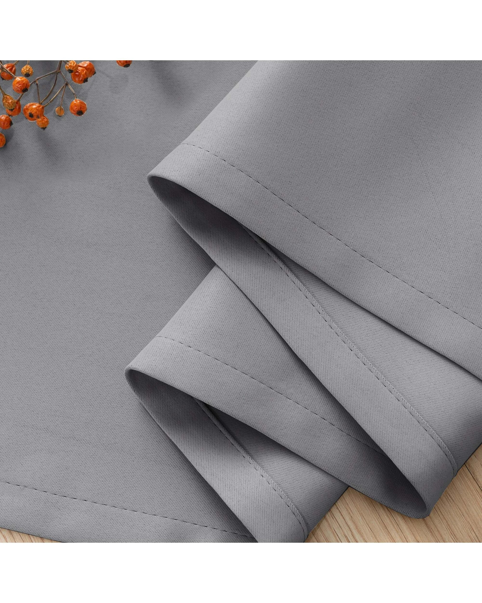 3 Smarcute Blockout Grommet Solid Curtain - 2X 132x274cm - Grey, 3 of 4