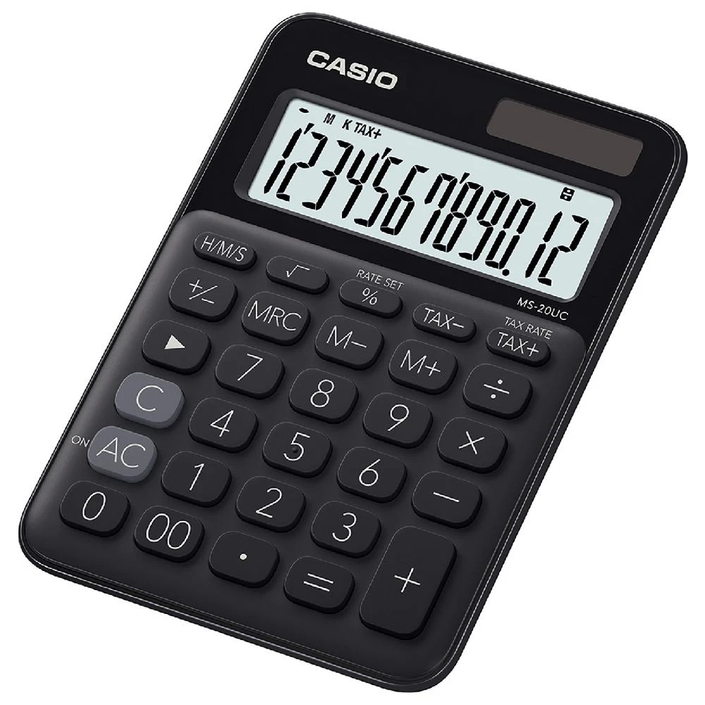 2 Casio 12 Digit Desktop Calculator Black MS20UC, 2 of 6