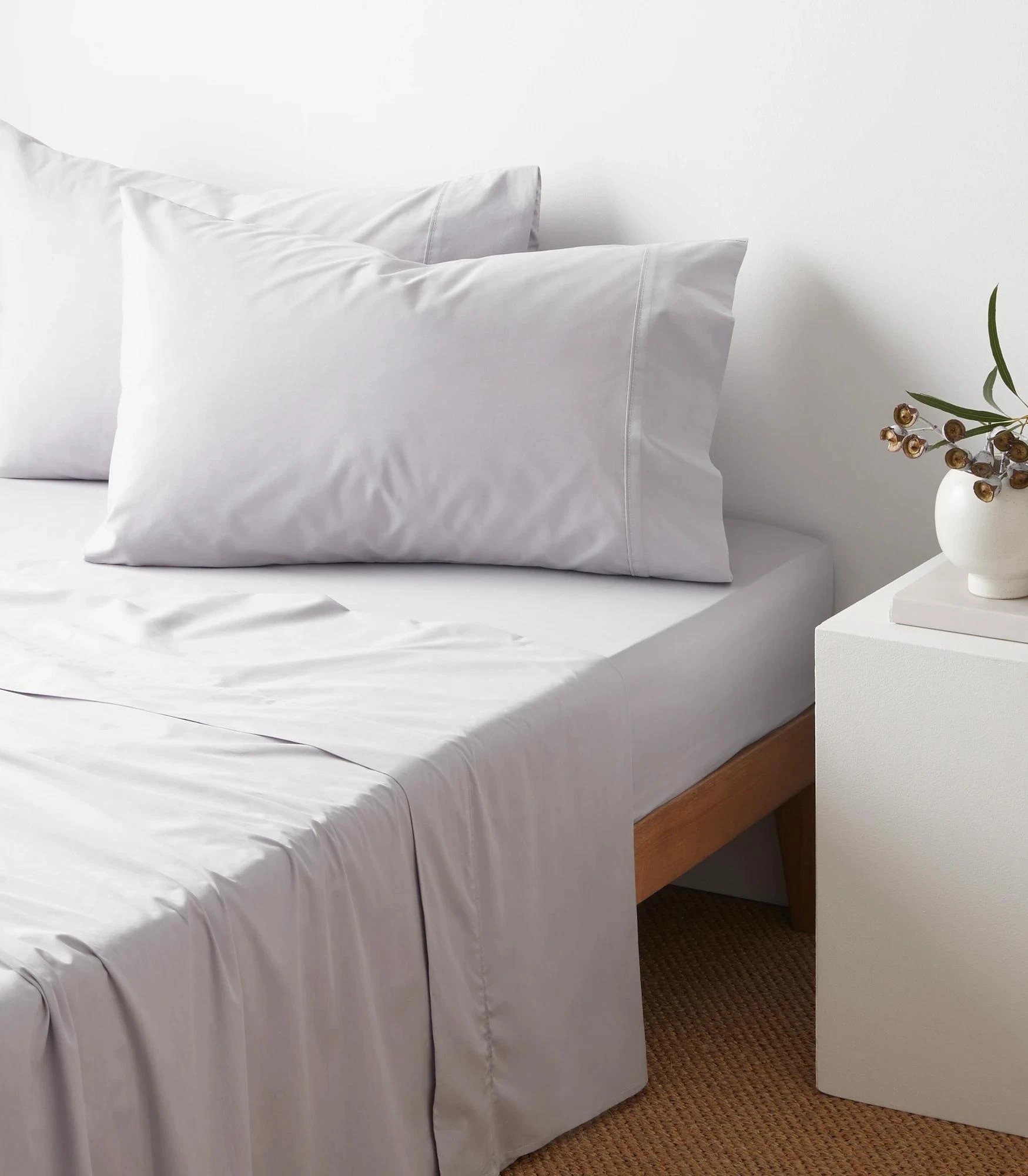 1 Target Australian Cotton 250 Thread Count Fitted Sheet - King Single Bed - Grey, 1 of 2