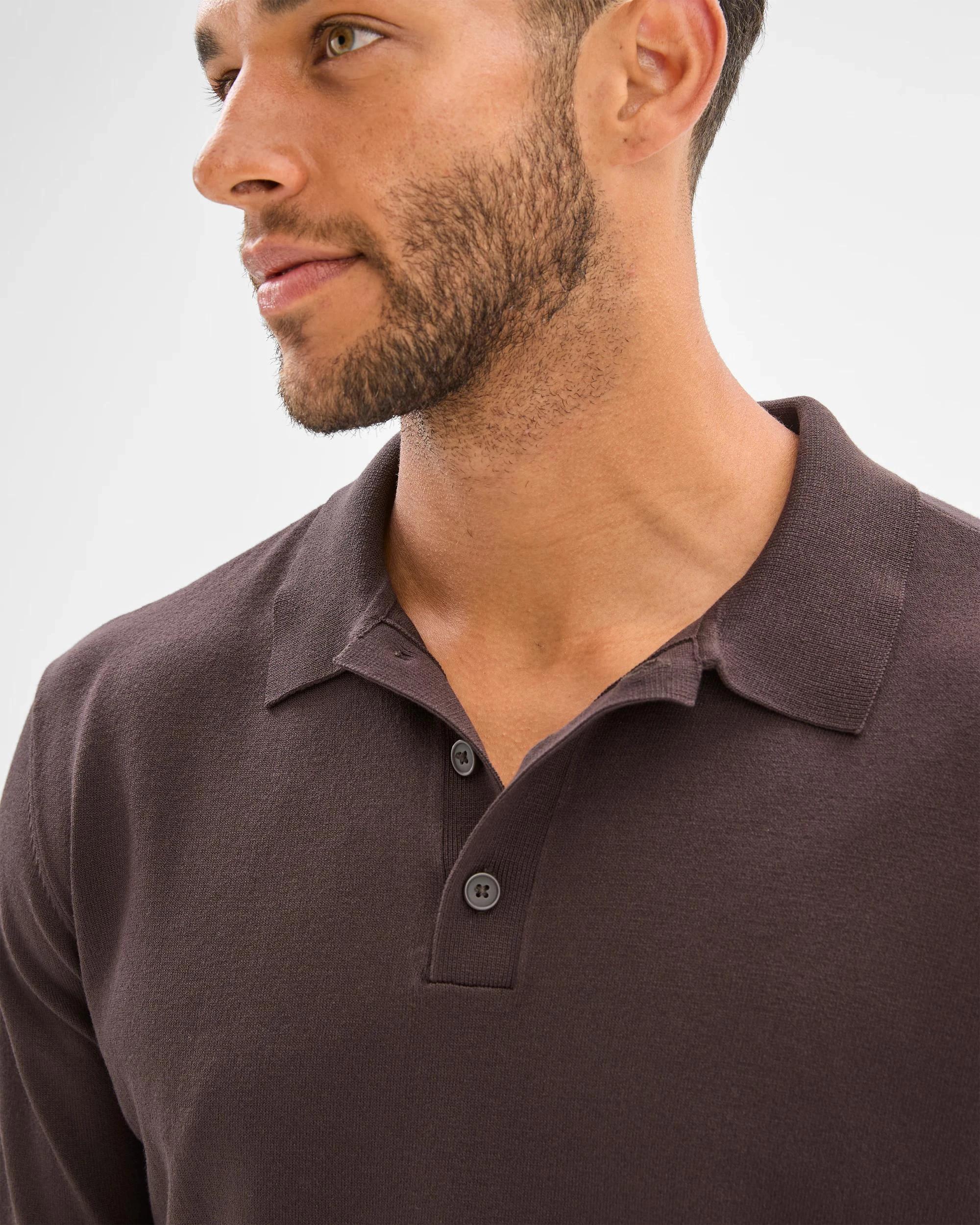 4 Preview Knit Polo Top CHOC TORTE, 4 of 7