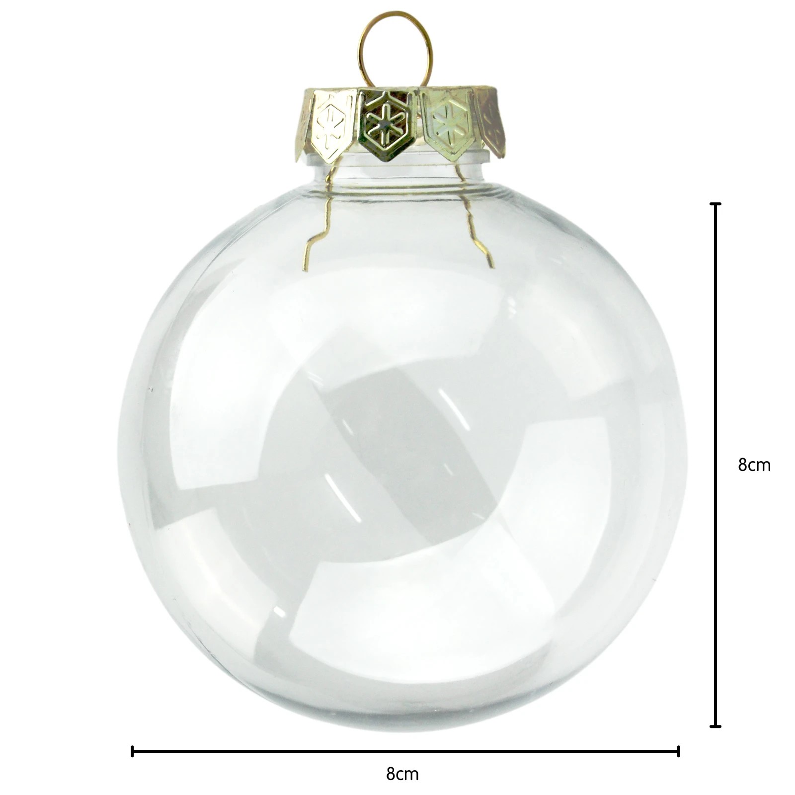 4 Party Maker Clear Plastic Fillable Bauble With Gold Cap 8cm, 4 of 4