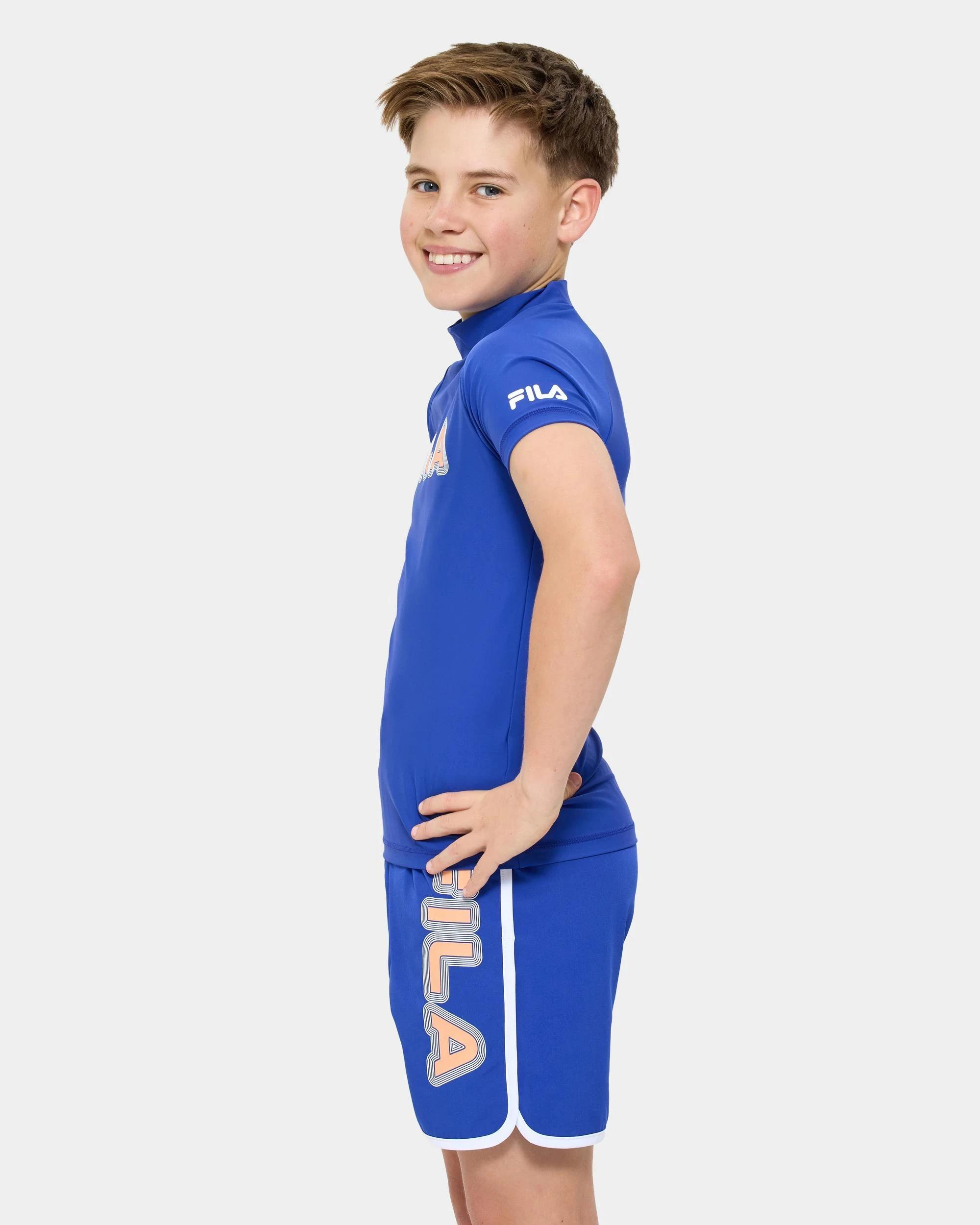 3 Fila Short Sleeve Swim Rashie BLUE, 3 of 6