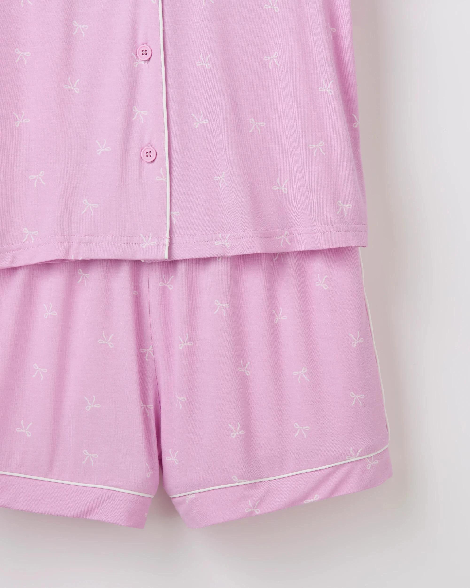 3 Target Kids Older Girls Short Sleeve Bamboo Button Through Pyjama Set PURPLE, 3 of 4