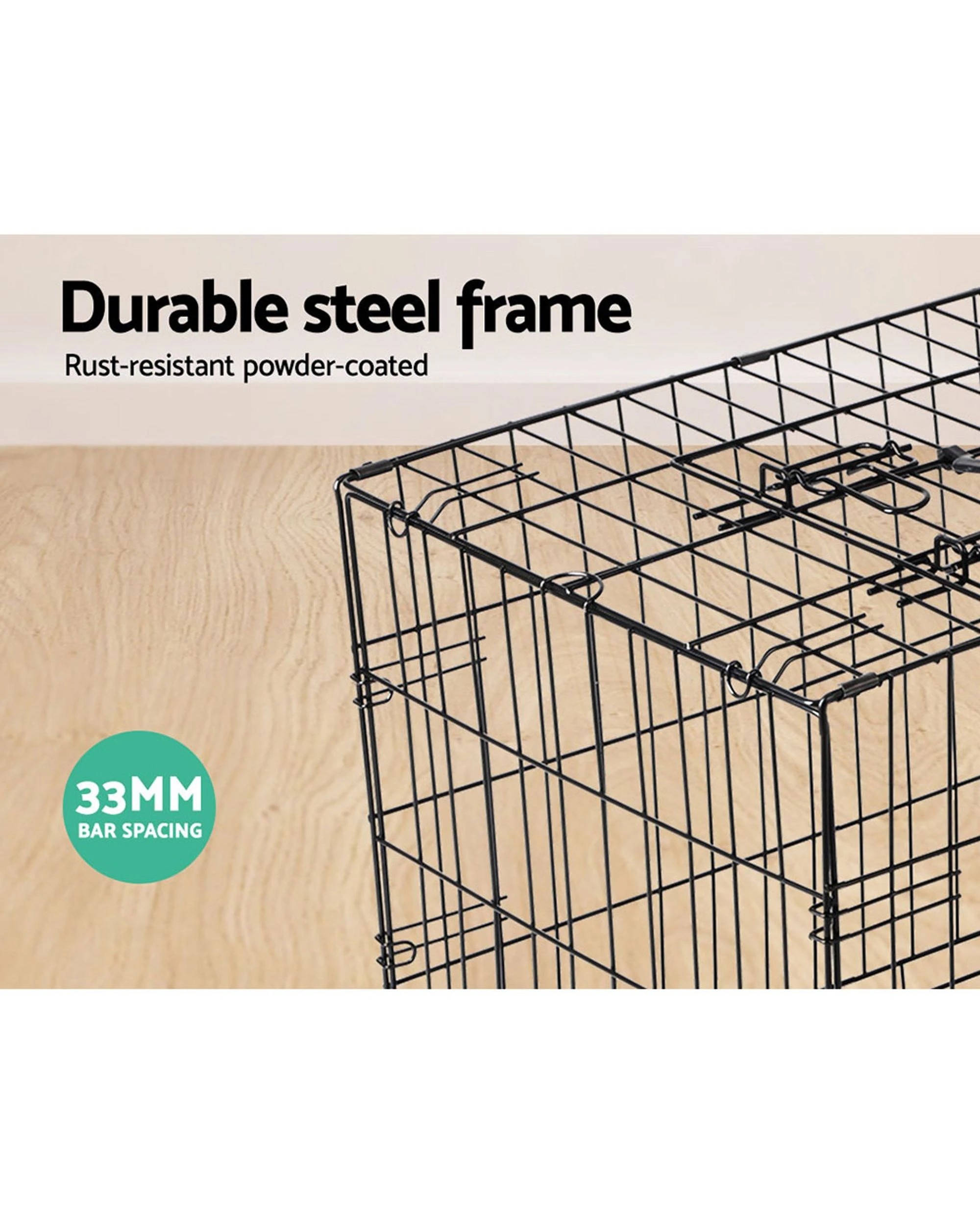 3 I.pet 42" Dog Cage Crate Large Kennel 3 Doors
 - Black, 3 of 3