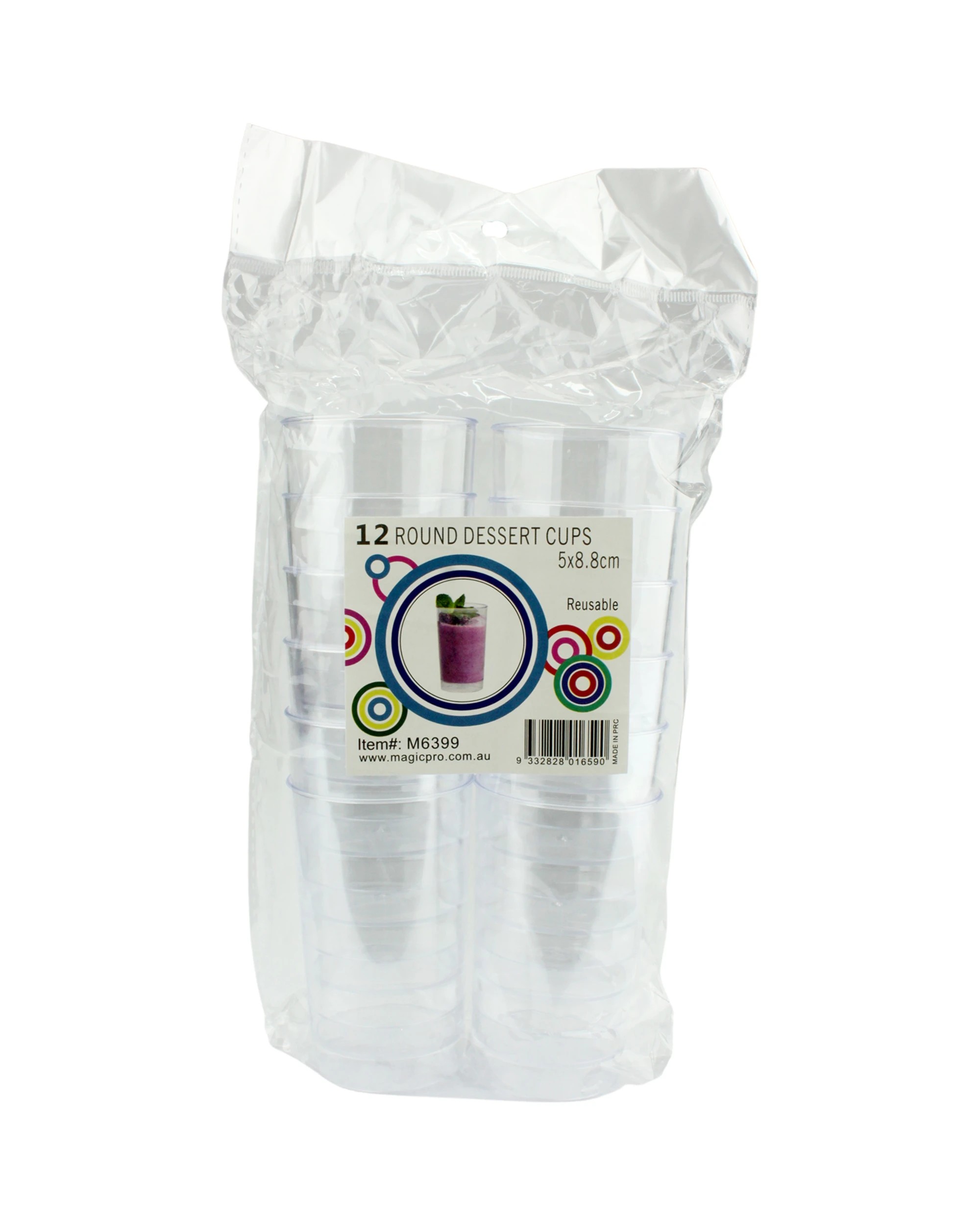 2 Fun Time Clear Mini Plastic Round Dessert Cups 150ml Pack of 12 - Clear, 2 of 3