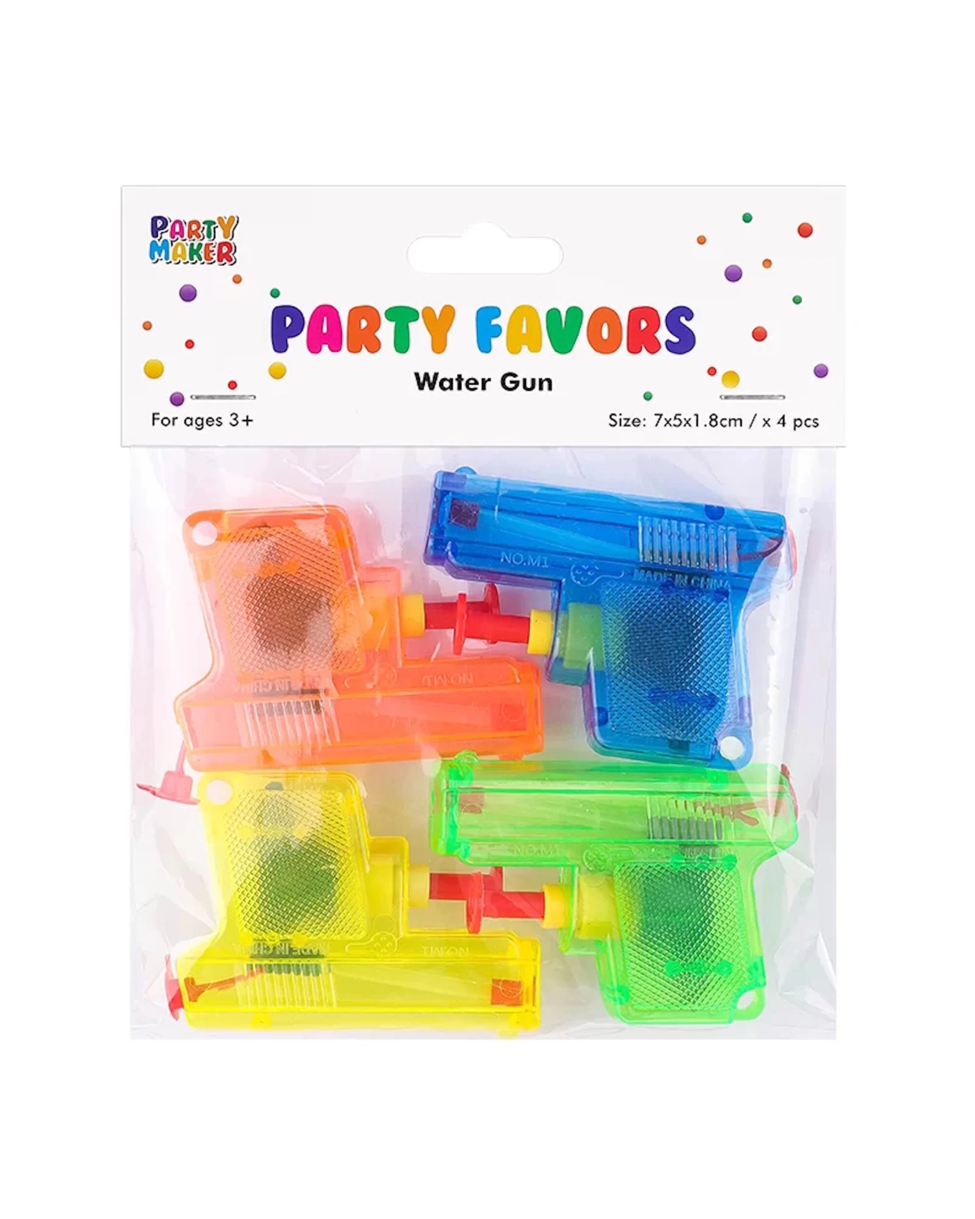 4 Party Maker Mixed Coloured Squirt Guns Pack of 4 - Multi, 4 of 4