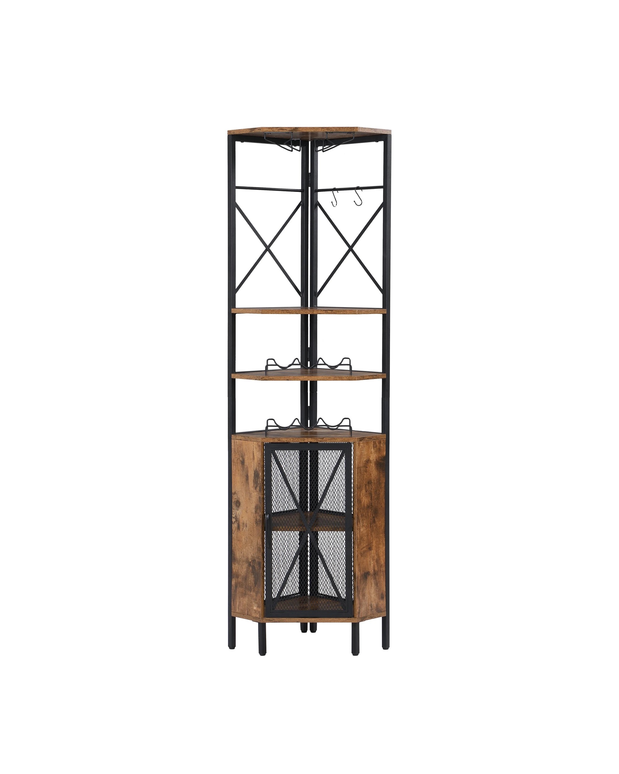 1 IHOMDEC 6 Tier Pentagon Corner Wine Rack Storage Cabinet, 1 of 5