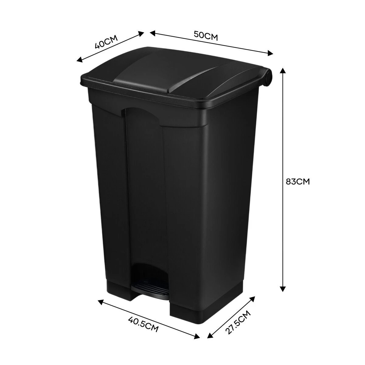 4 LUXSUITE 87L Rubbish Trash Bin Kitchen Dustbin Garbage Waste Recycling Compost Can Pedal Black Large Plastic for Garden, 4 of 6