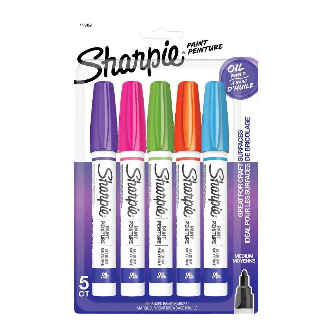 1 Sharpie Oil-Based Bullet Paint Markers Fashion 5 Pack, 1 of 6