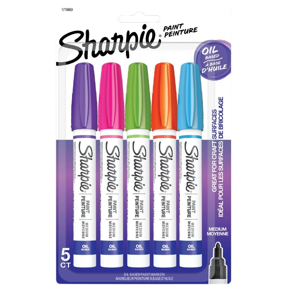 1 Sharpie Oil-Based Bullet Paint Markers Fashion 5 Pack, 1 of 6