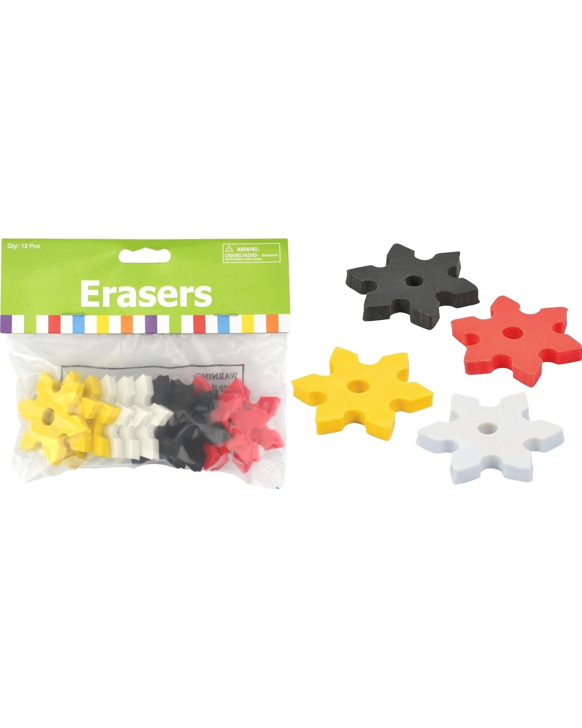 1 Partyrama Ninja Star Erasers Pack of 12, 1 of 1