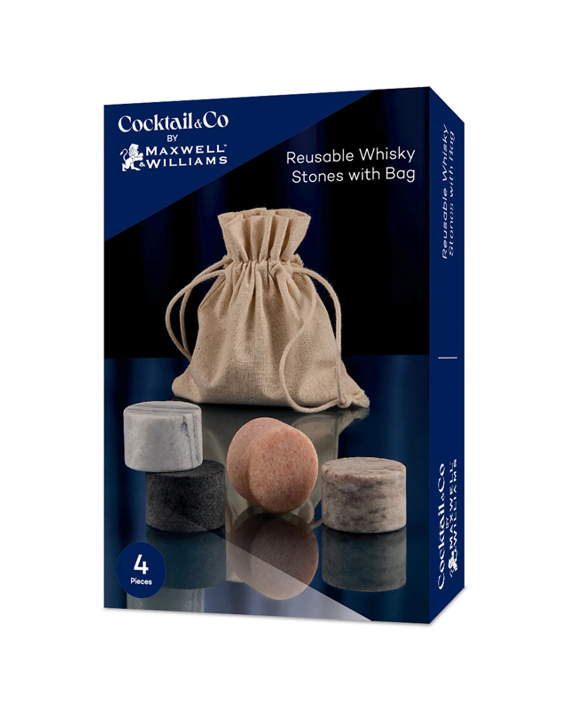 3 Maxwell And Williams Cocktail Set Of 4 Reusable Whisky Stones With Bag
 - Multi, 3 of 3
