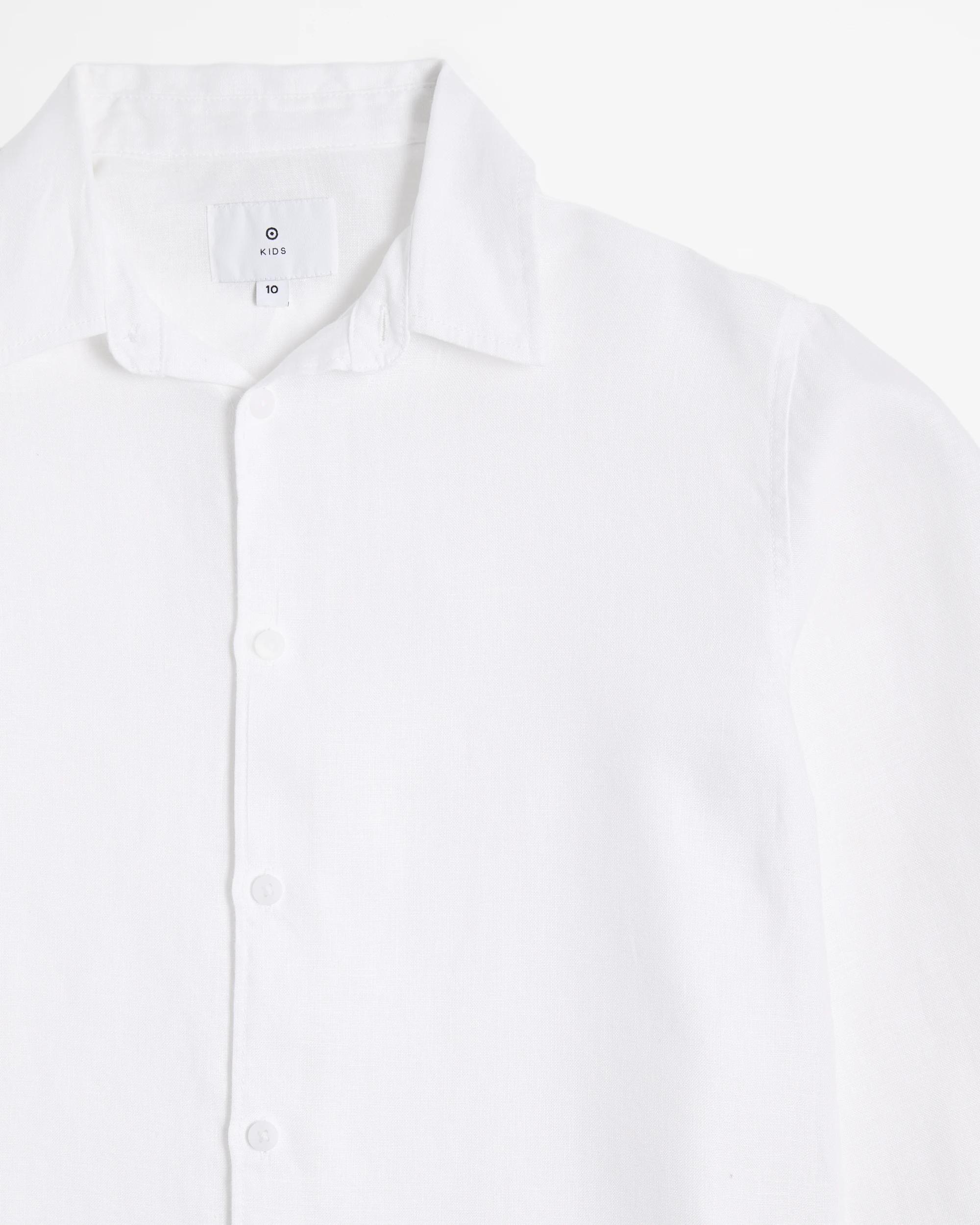 5 Target European Linen Long Sleeve Shirt WHITE, 5 of 7