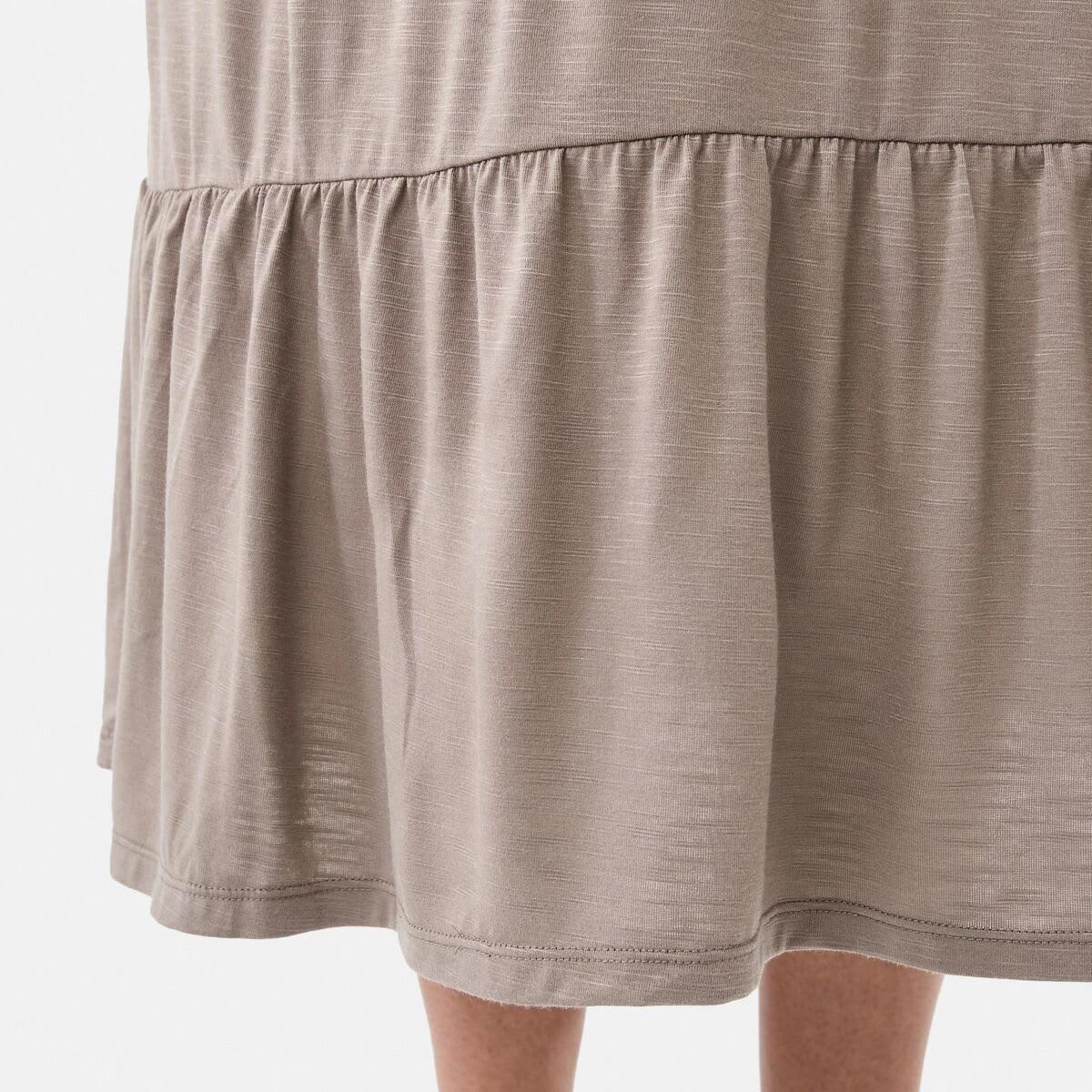 7 Curve Short Sleeve Jersey Midi Dress Taupe Brn, 7 of 7