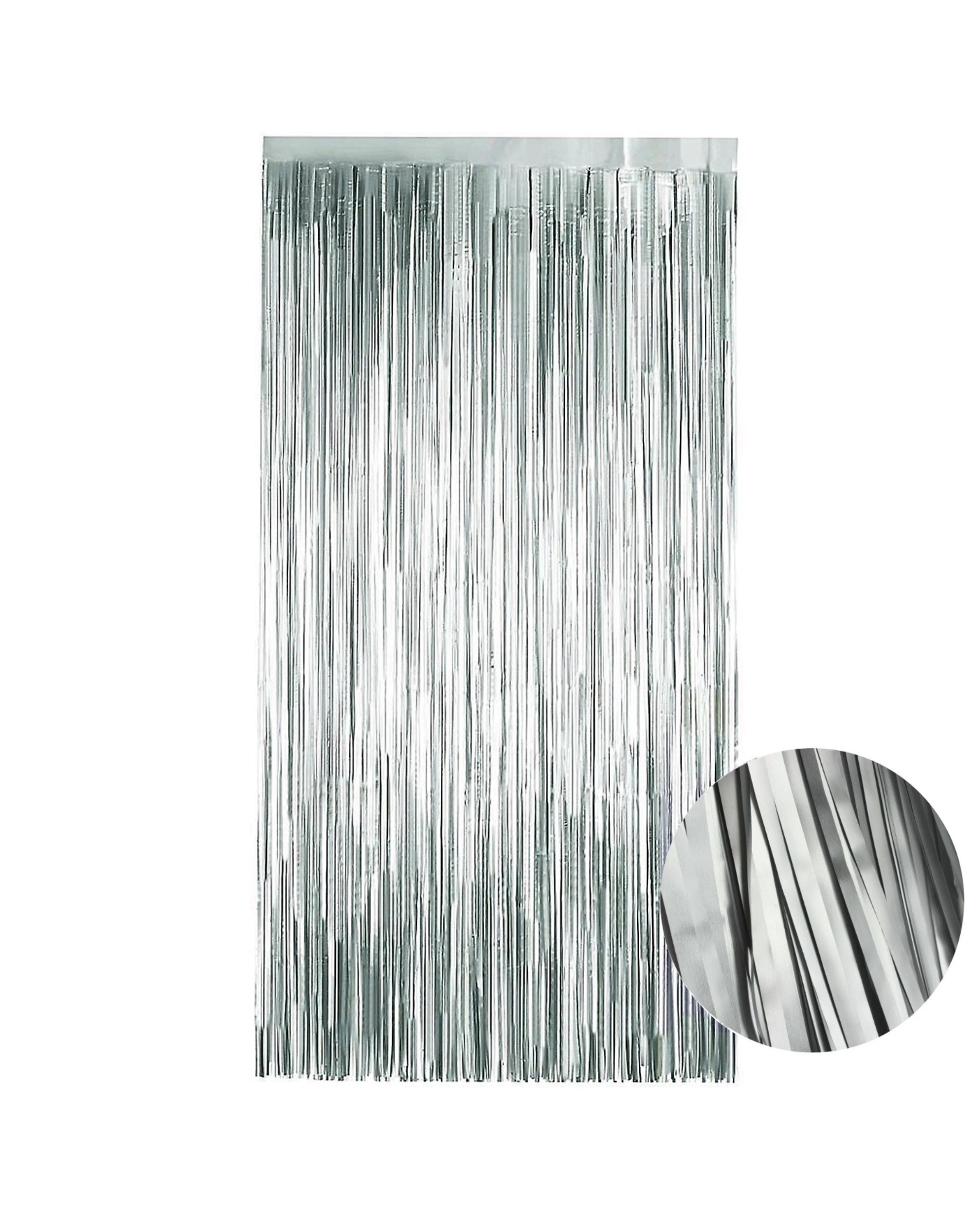 1 JD Party Matte Satin Curtain 100cm x 200cm - Silver, 1 of 1