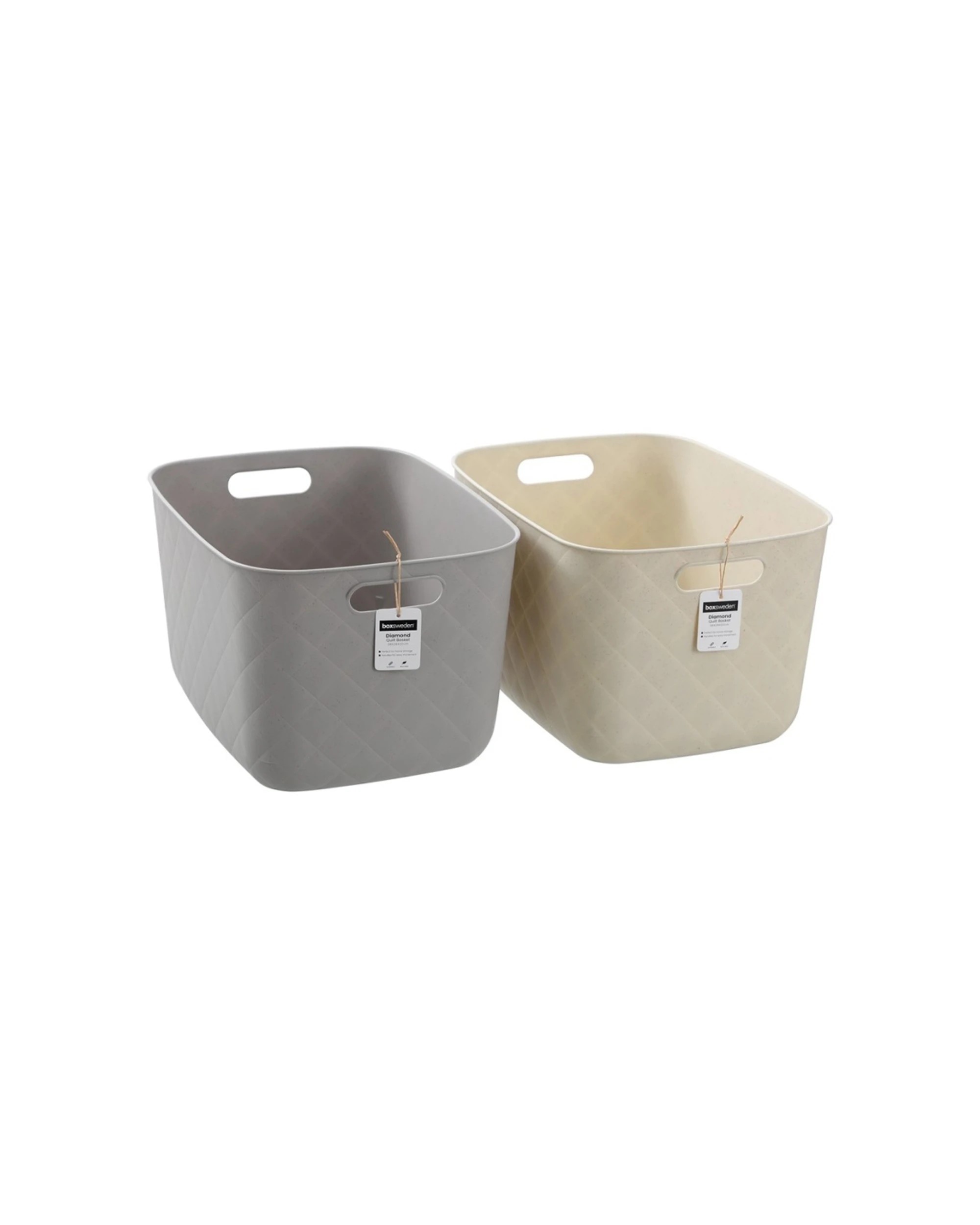 2 Boxsweden Diamond Quilted Home Storage Basket Large 38x28x22cm - Multi, 2 of 7