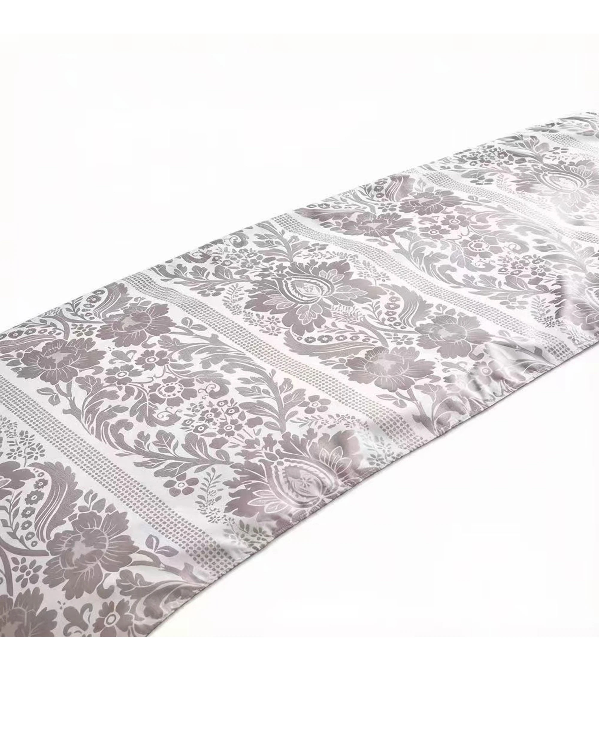 1 Cotton More Jacquard Pattern Home Bed Runner Light 50x210cm - Purple, 1 of 6