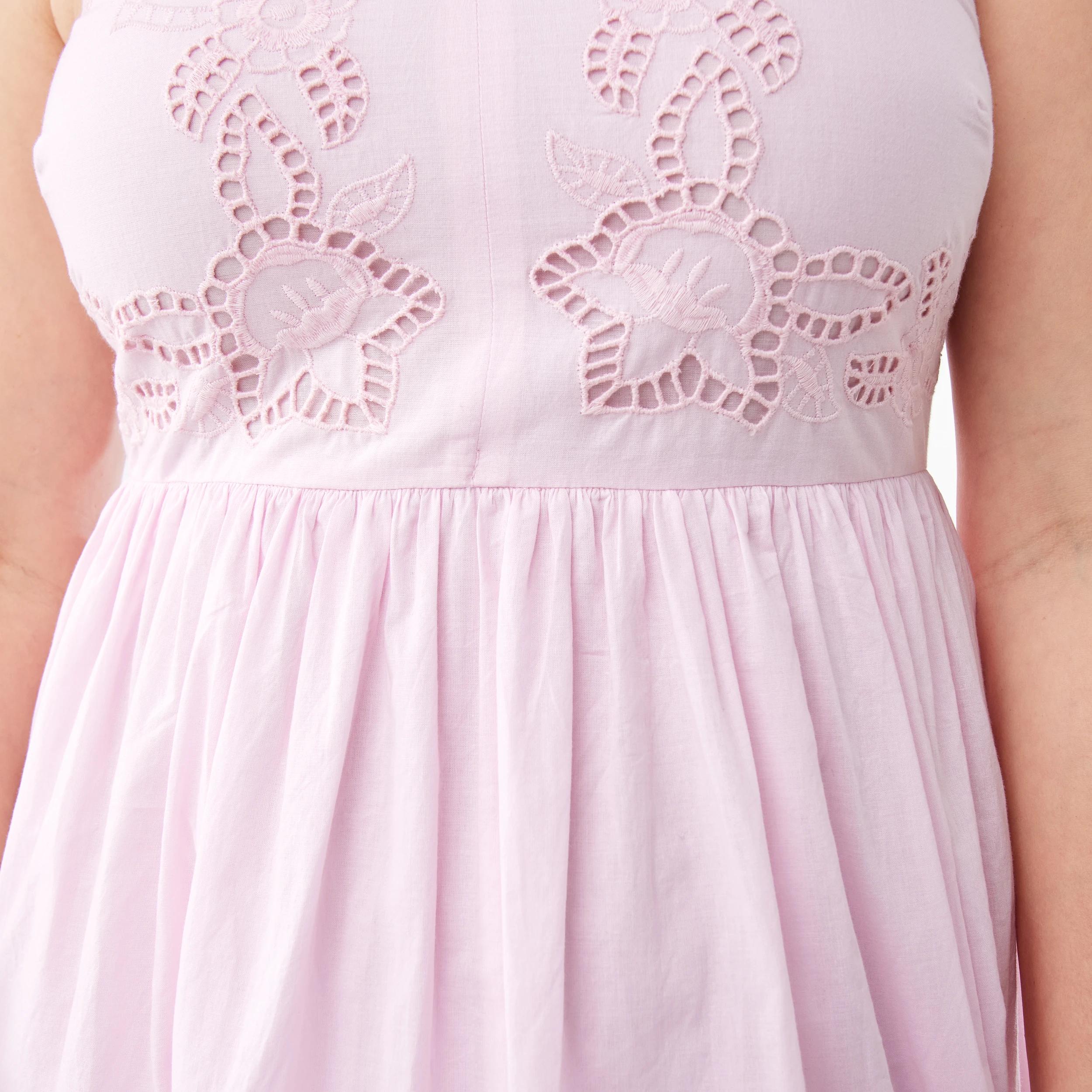5 Sleeveless Broderie Midi Dress Chery Pink, 5 of 8
