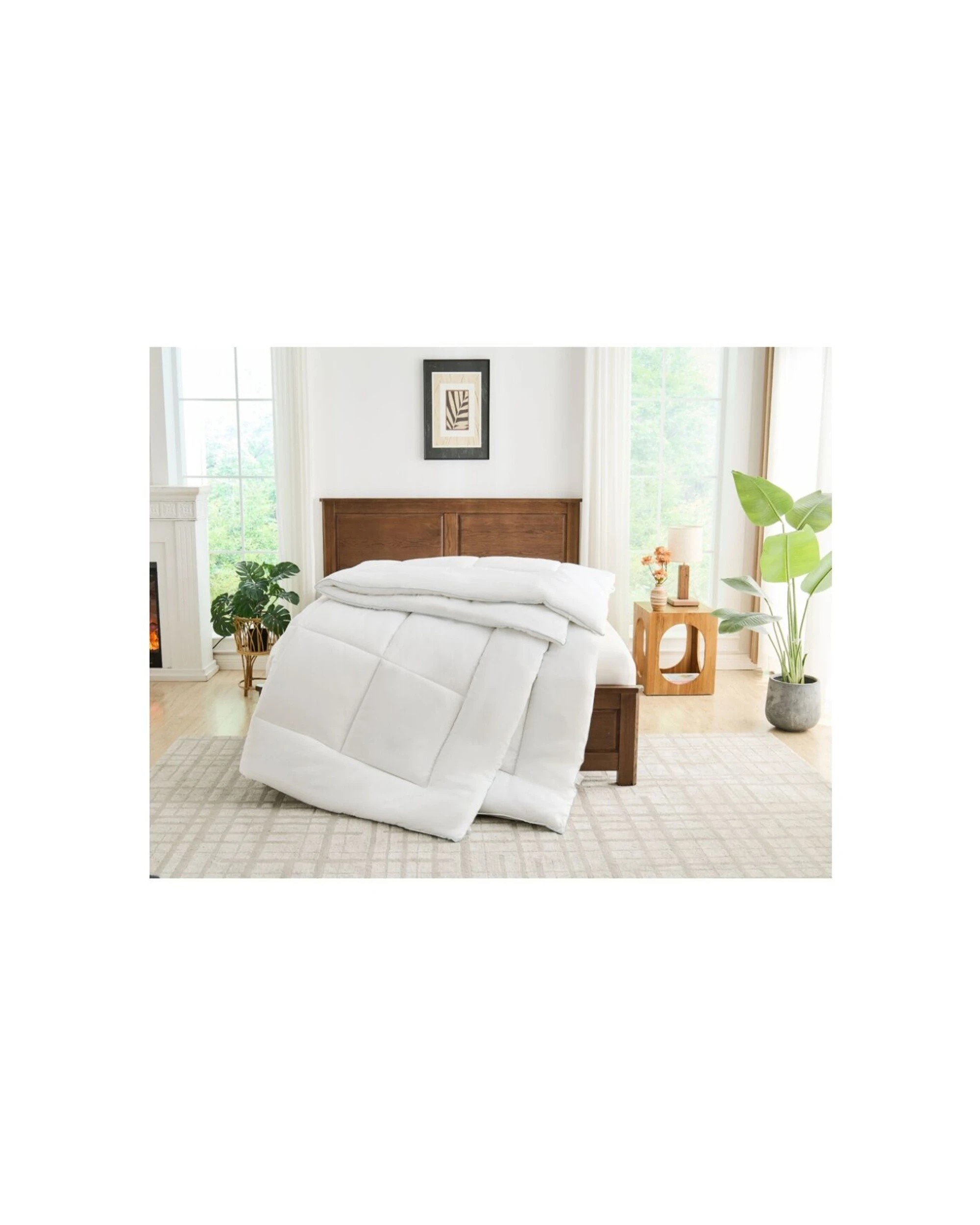 6 Grosvenor House 400GSM Premium Lightweight Quilt Duvet Microfibre - Queen Bed - White, 6 of 8