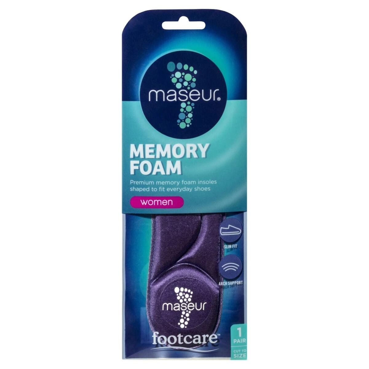 1 Footcare Maseur Memory Foam Insoles, 1 of 3