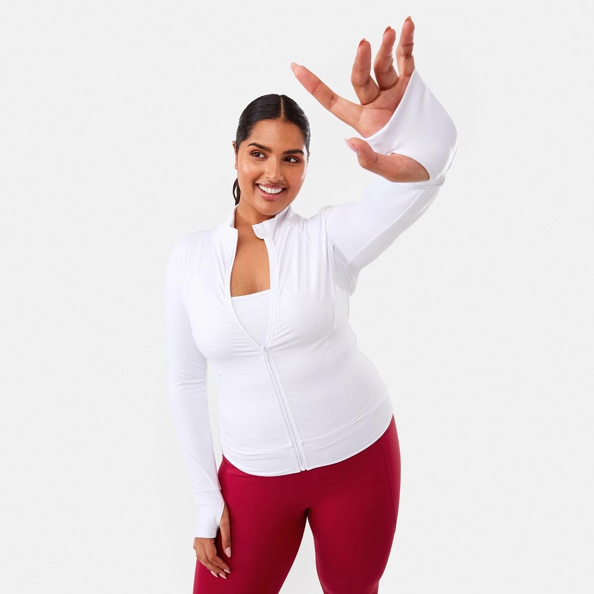 3 Active Womens Long Sleeve Ultrasoft Jacket WHITE, 3 of 10