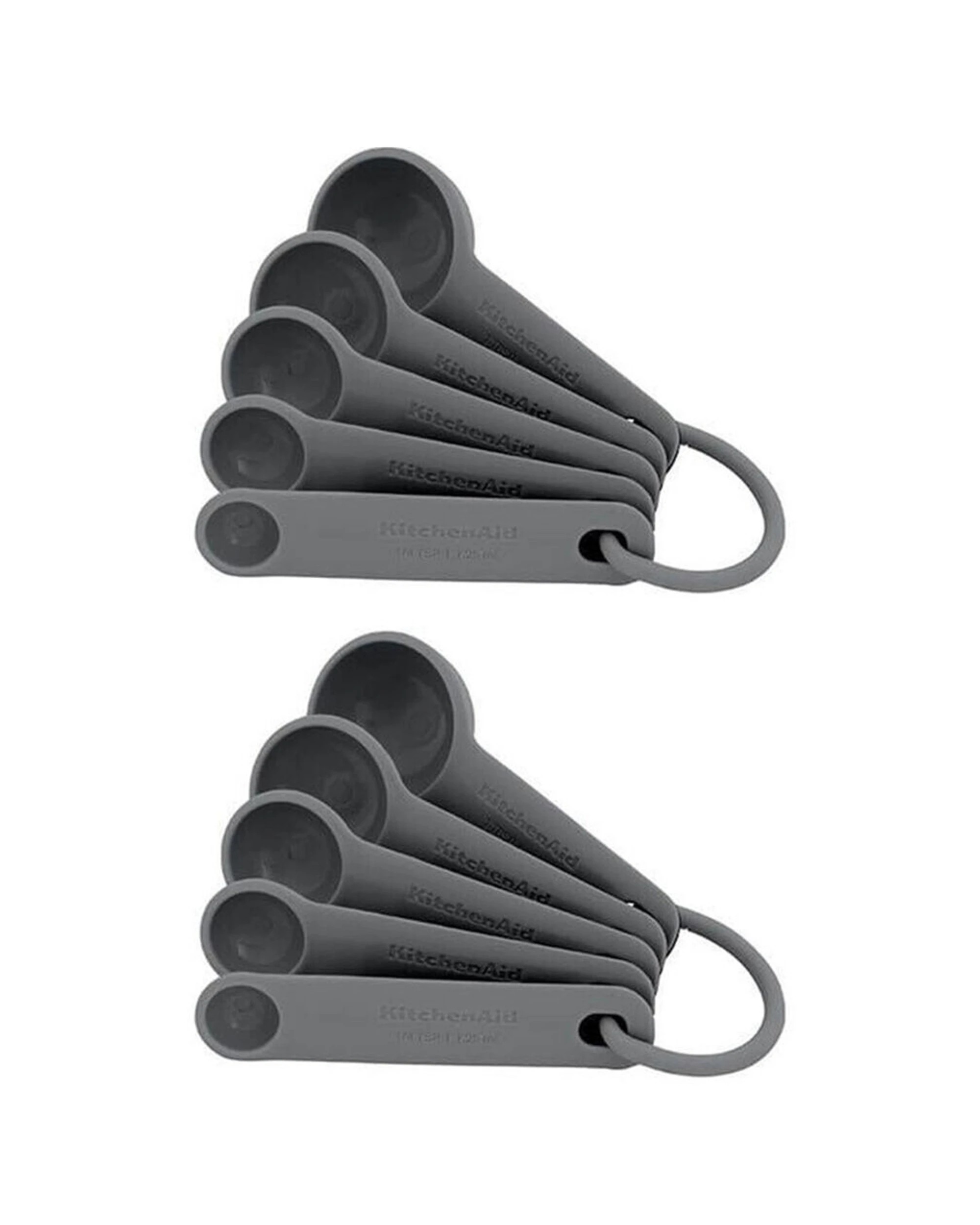 1 KitchenAid 2x 5pc Measuring Spoons Kitchen Cooking Utensil Tool - Grey, 1 of 6