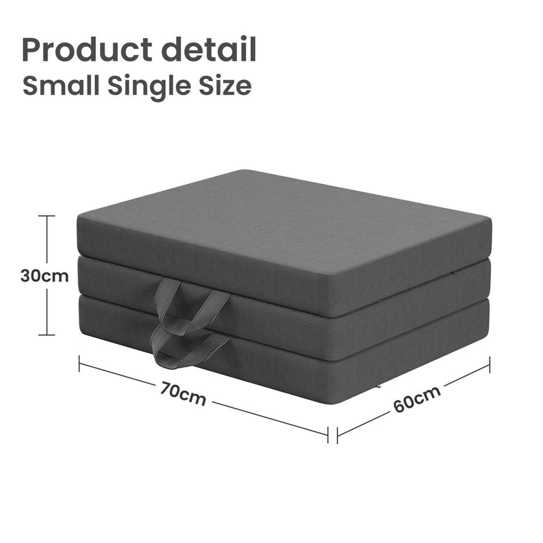 3 BedStory Folding Mattress Small Single Trifold Mattress with Firm Support Foam Washable - Single Bed - Black, 3 of 6