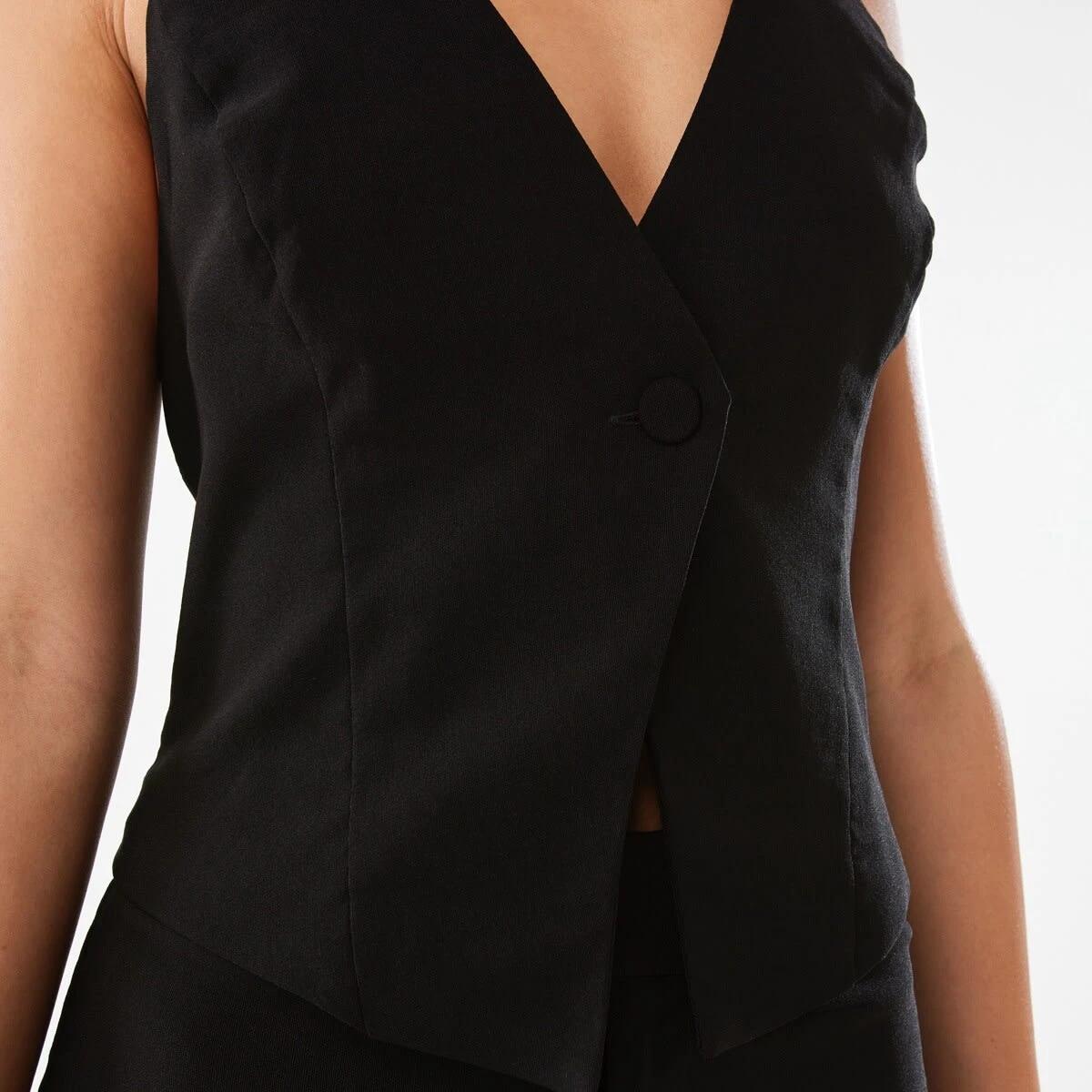 9 Sleeveless Halter Vest Black, 9 of 10