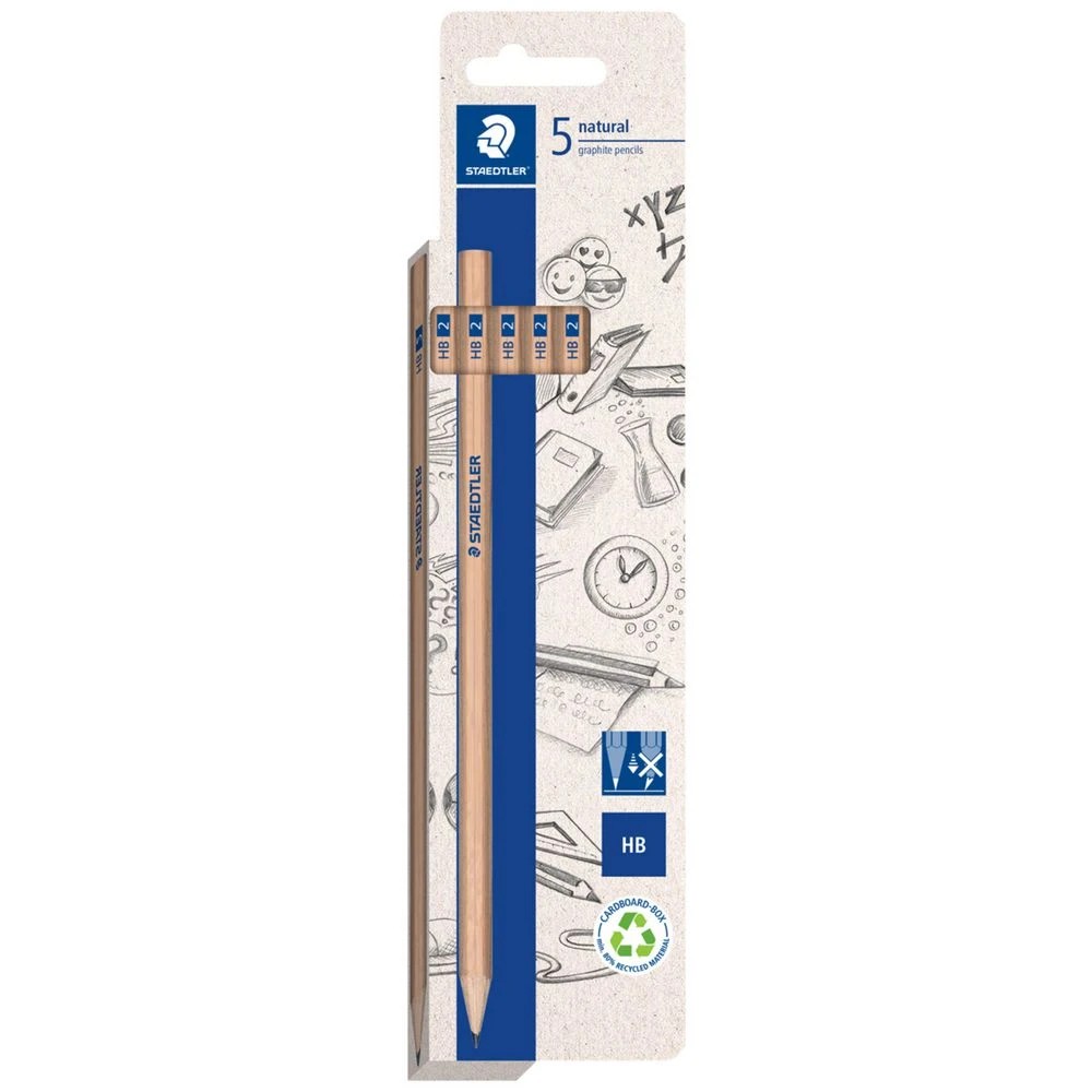 1 Staedtler Natural Graphite Pencils HB 5 Pack, 1 of 1