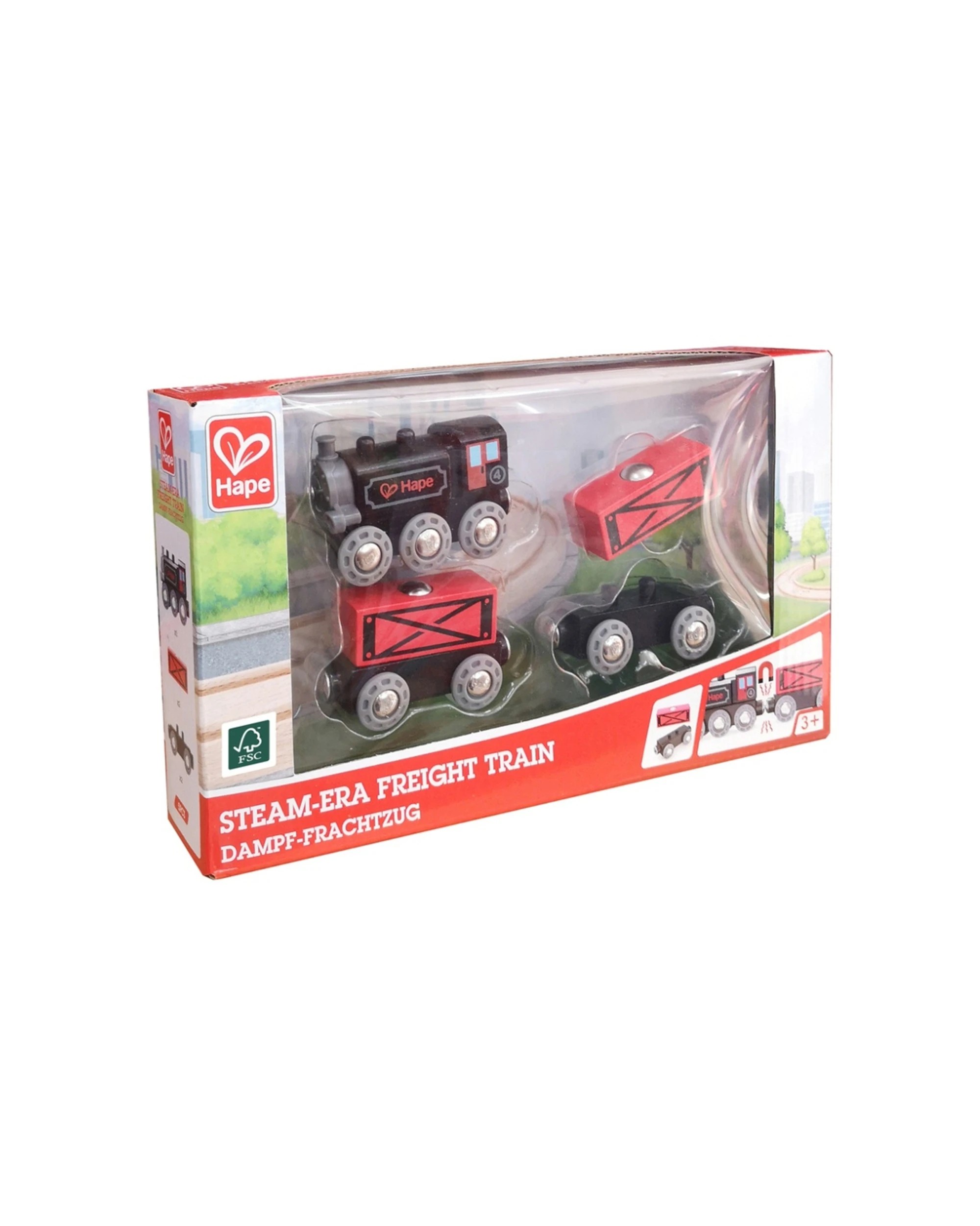 2 Hape Steam-Era Freight Train Engine Carriages Activity Toy - Multi, 2 of 4