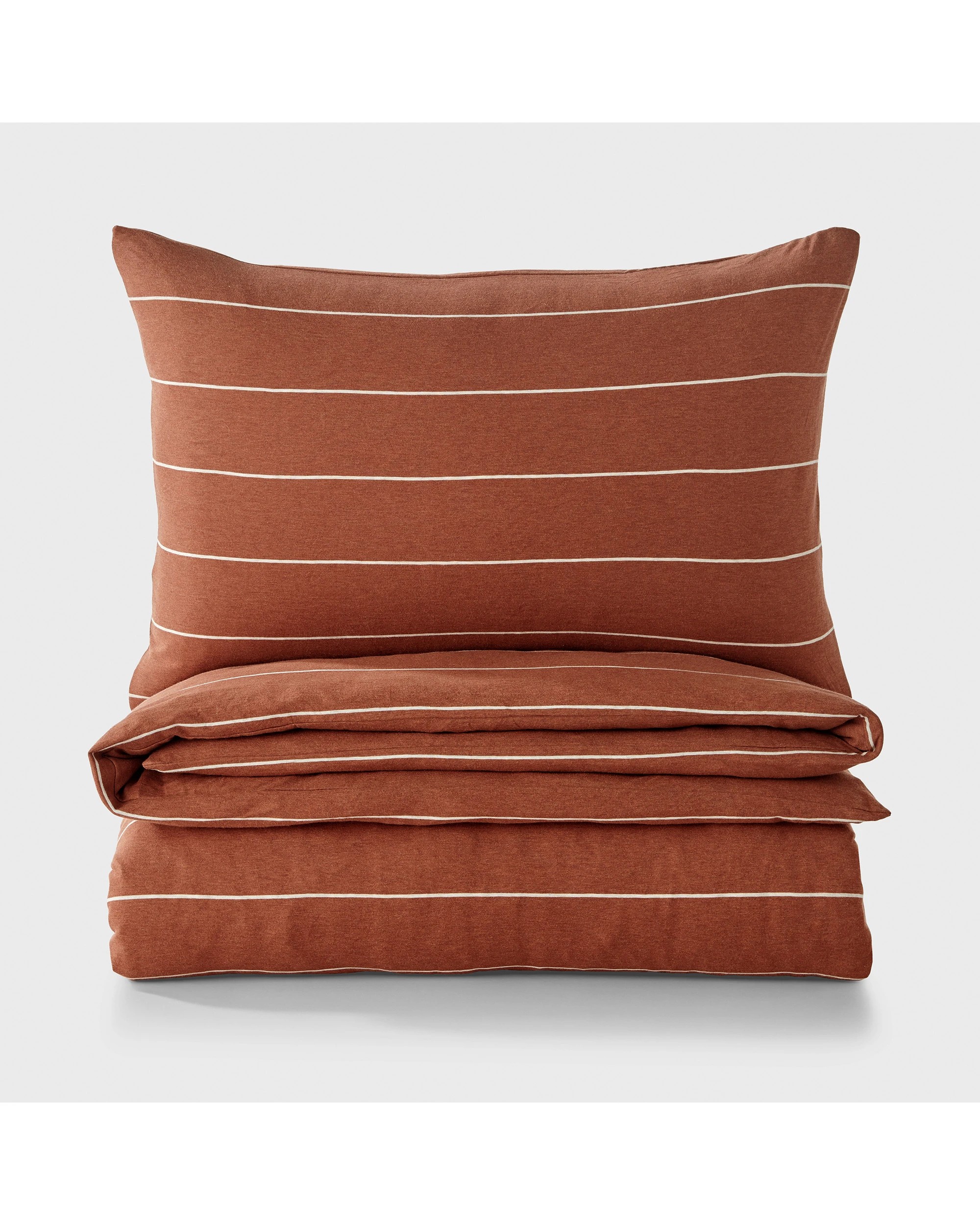 5 Dreamaker Jersey Luxe 100% Cotton Reversible Quilt Cover Set Charcoal - Queen Bed - Rust, 5 of 10