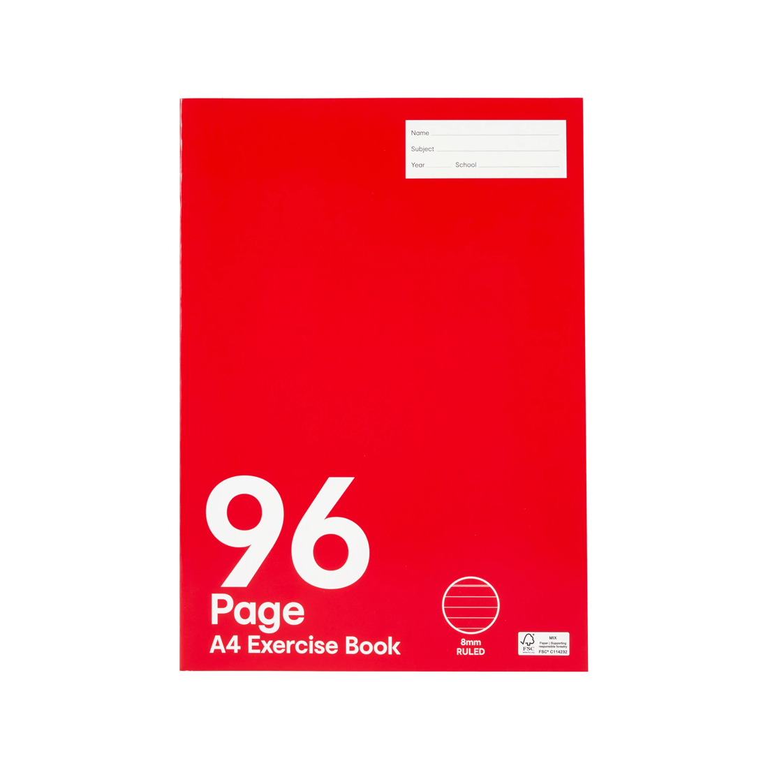 1 A4 Exercise Book - 96 Pages, Red, 1 of 4