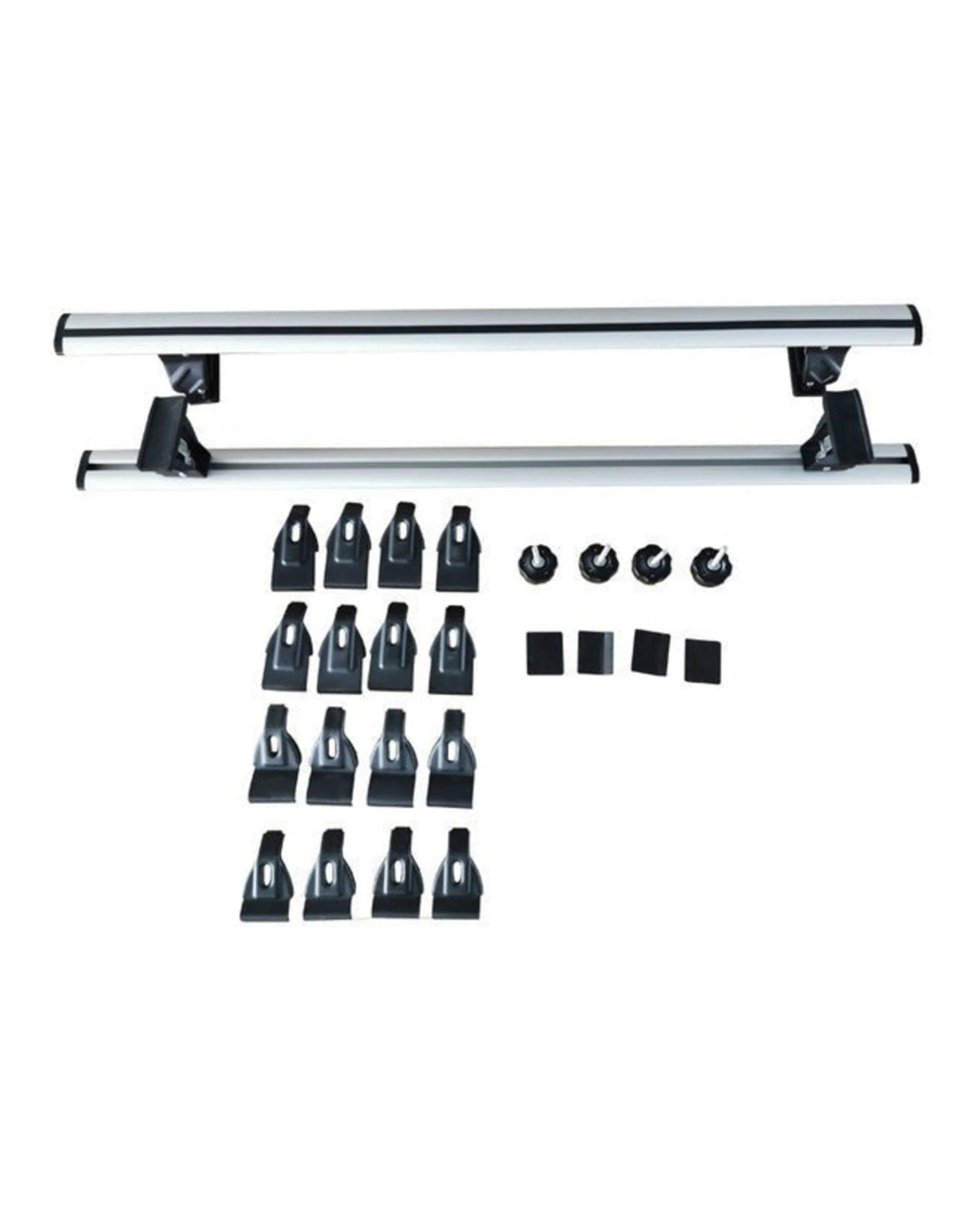 1 Elora Car Roof Rack Cross Bars Luggage Carrier Vehicle Adjustable 130cm Silver, 1 of 6