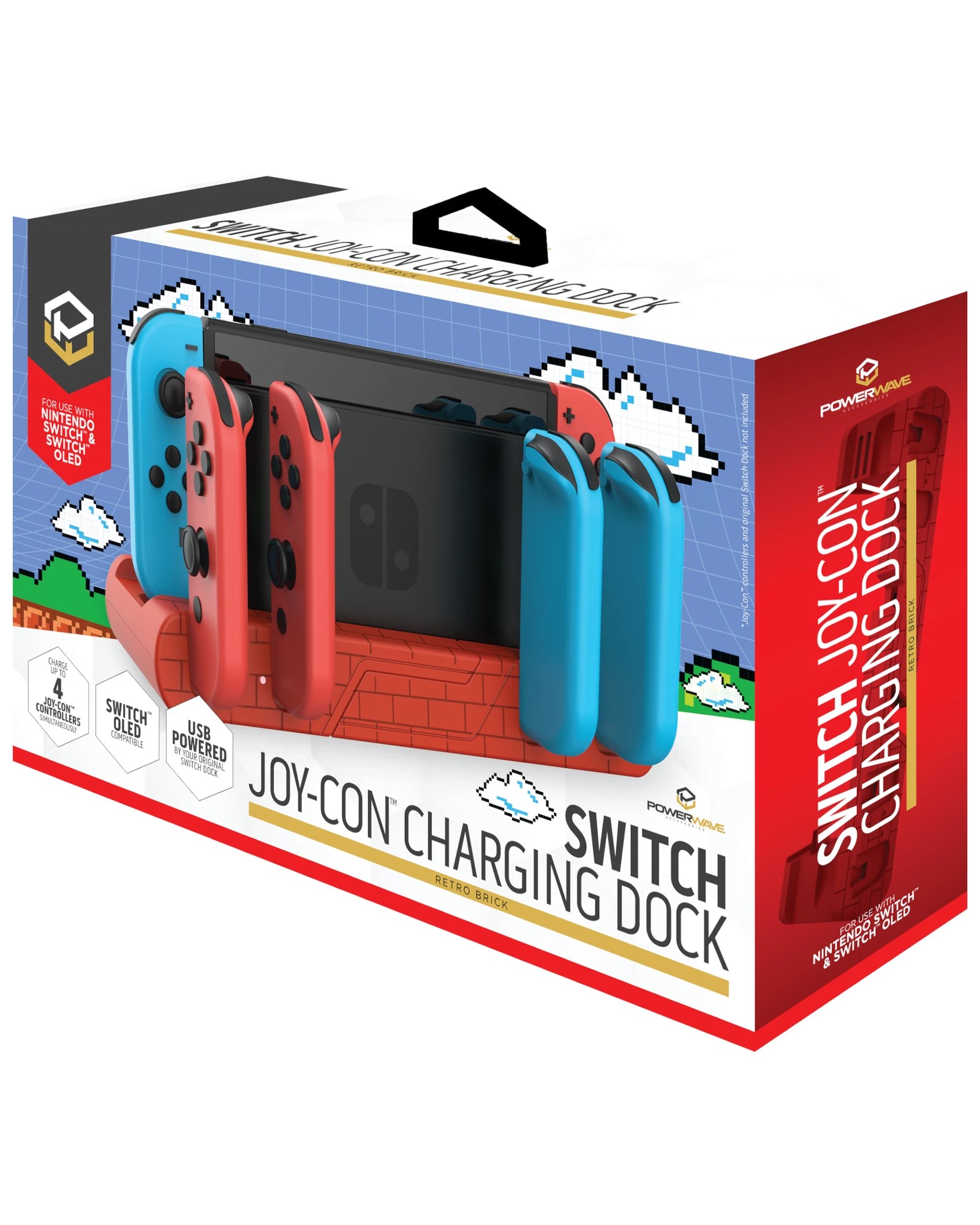 1 Powerwave Switch Joy-con Charging Dock Retro Bricks
 - Multi, 1 of 2