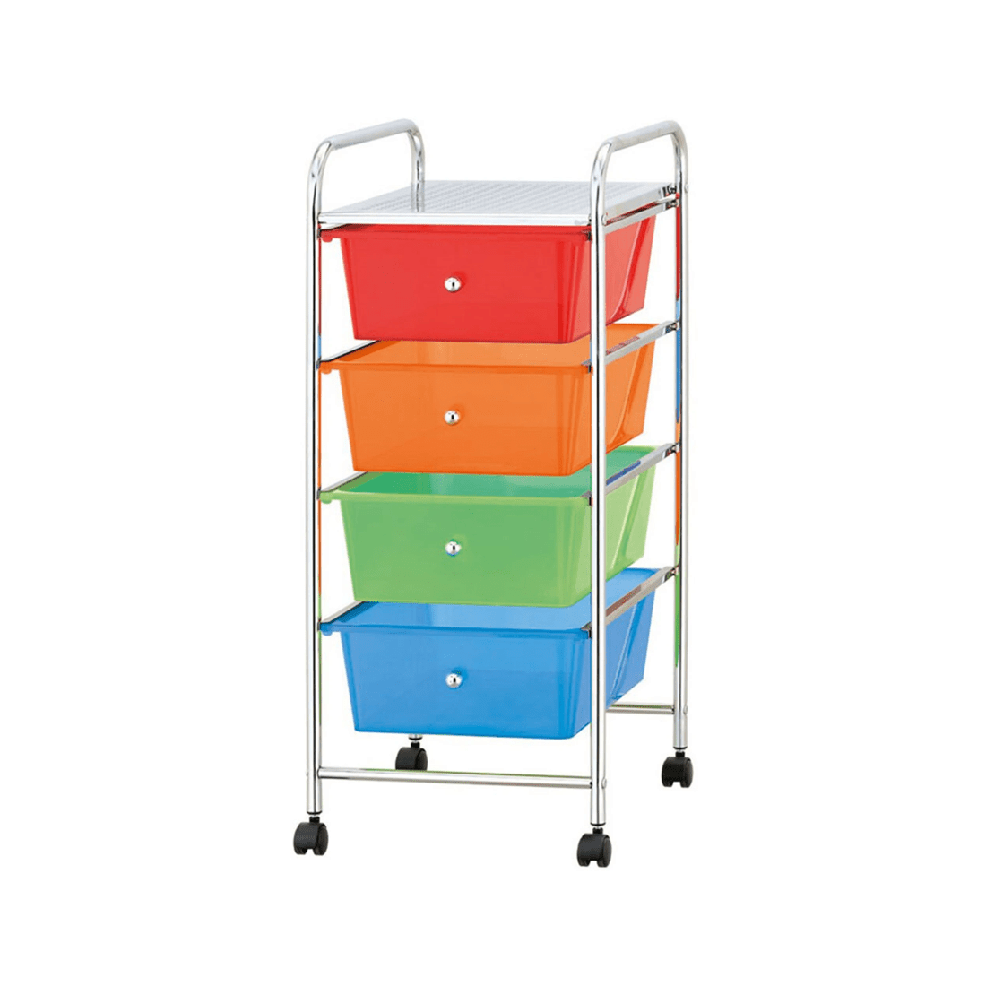 3 Boxsweden 4 Drawers Portable Storage Trolley 32cm x 36.5cm x 76cm Wheels - Multi, 3 of 3