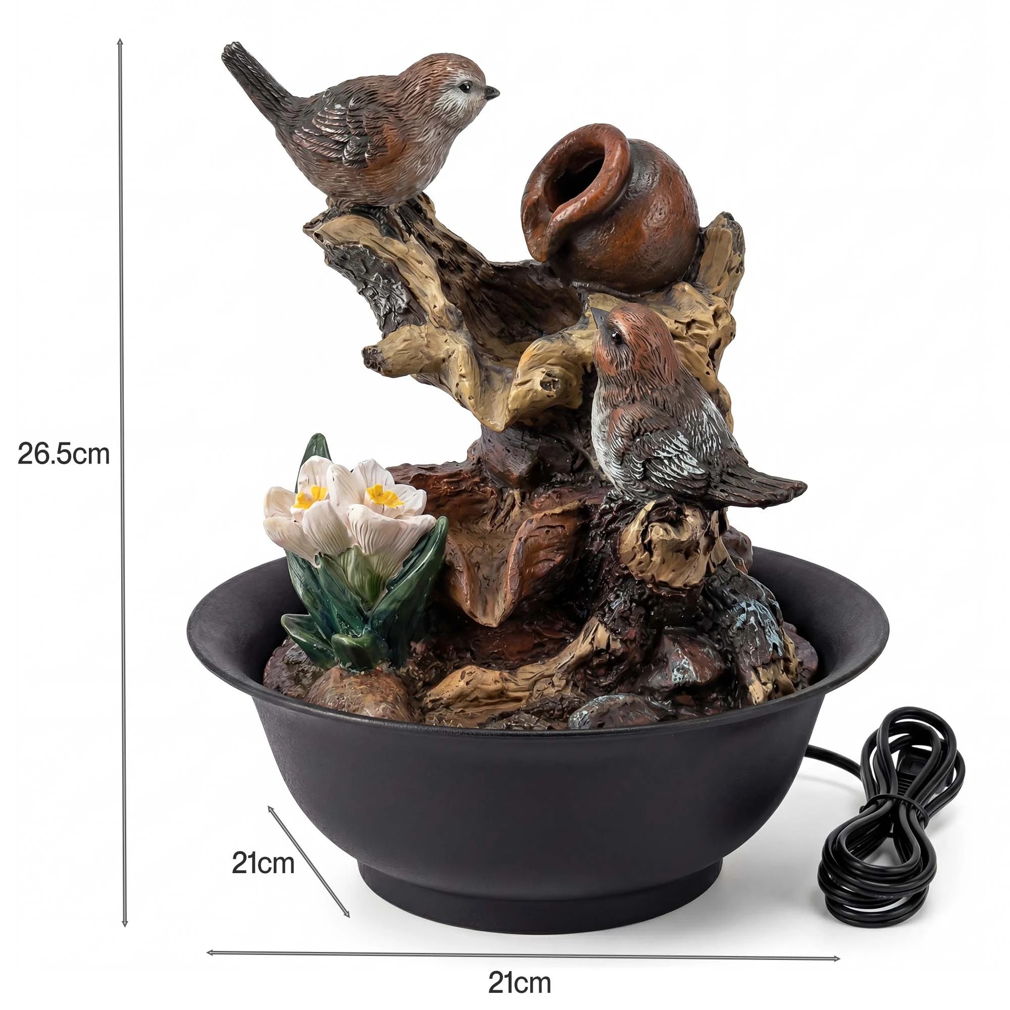 3 Spector Tabletop Water Fountain LED Colour Changing Bird Indoor Desktop AU Plug, 3 of 8