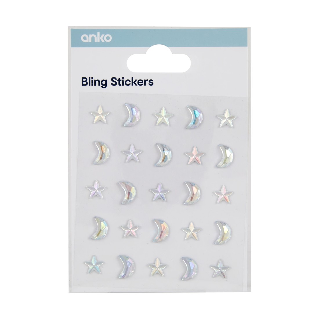 1 Bling Stickers - Star and Moon, 1 of 2