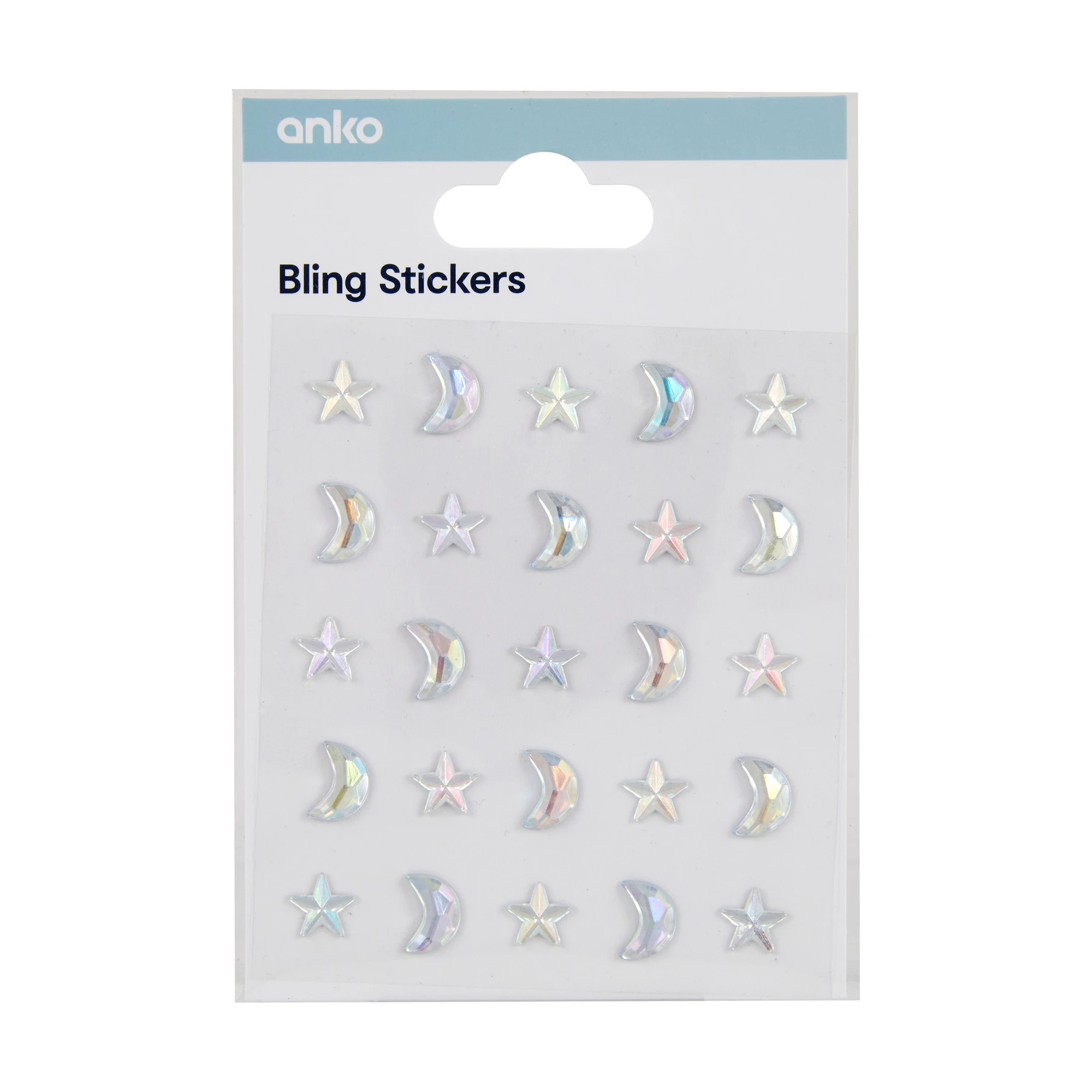 1 Bling Stickers - Star and Moon, 1 of 3