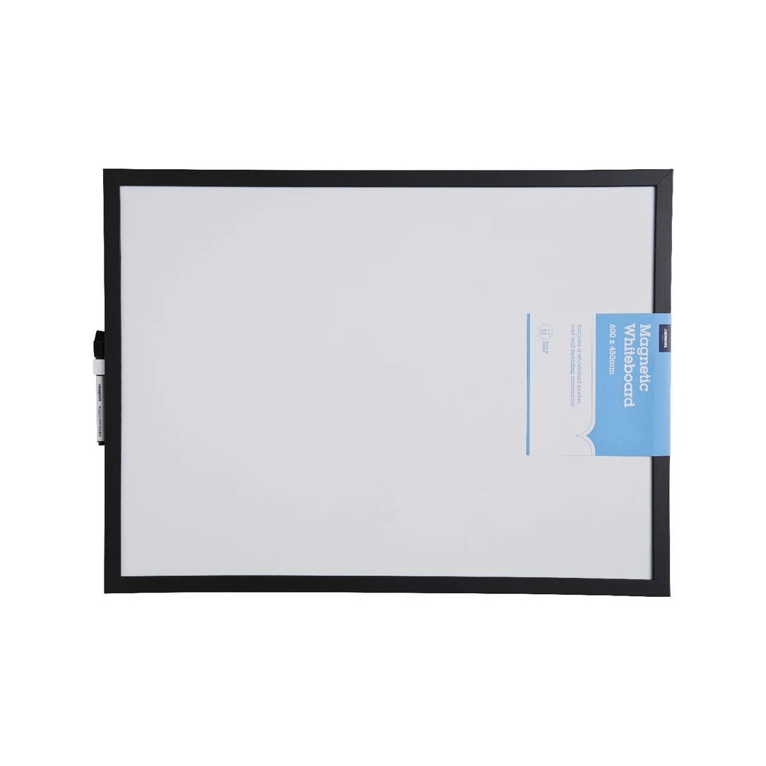2 J.Burrows Magnetic Black Frame Whiteboard 600 x 450mm, 2 of 3