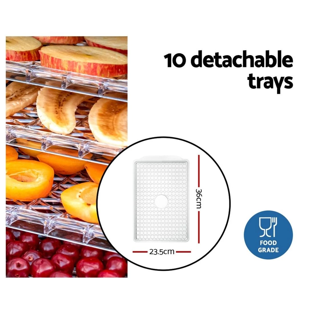 4 Devanti 10 Trays Food Dehydrator - Black, 4 of 5