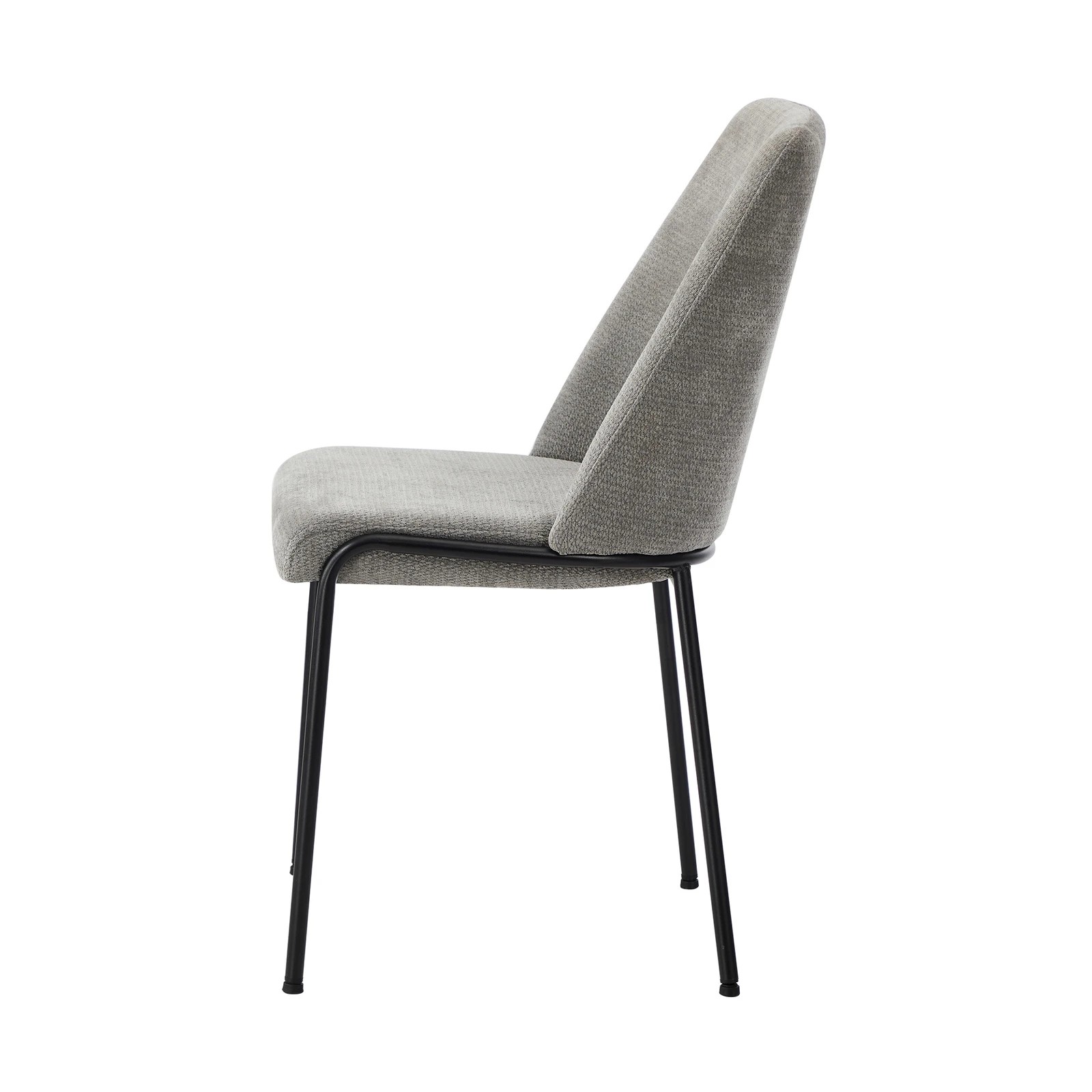 8 Oikiture Set of 2 Dining Chairs Chenille Fabric Kitchen Chair Padded Seat - Grey, 8 of 9