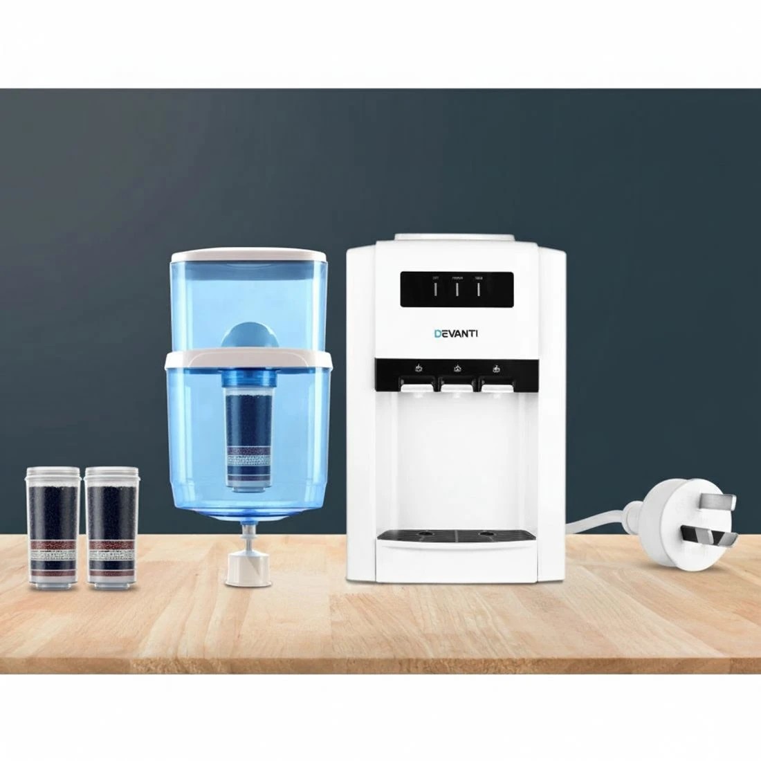 5 Devanti Countertop Benchtop Water Cooler Dispenser 22L 7-Stage Filter Filtration Hot Cold Triple Tap Purifier - multi, 5 of 10