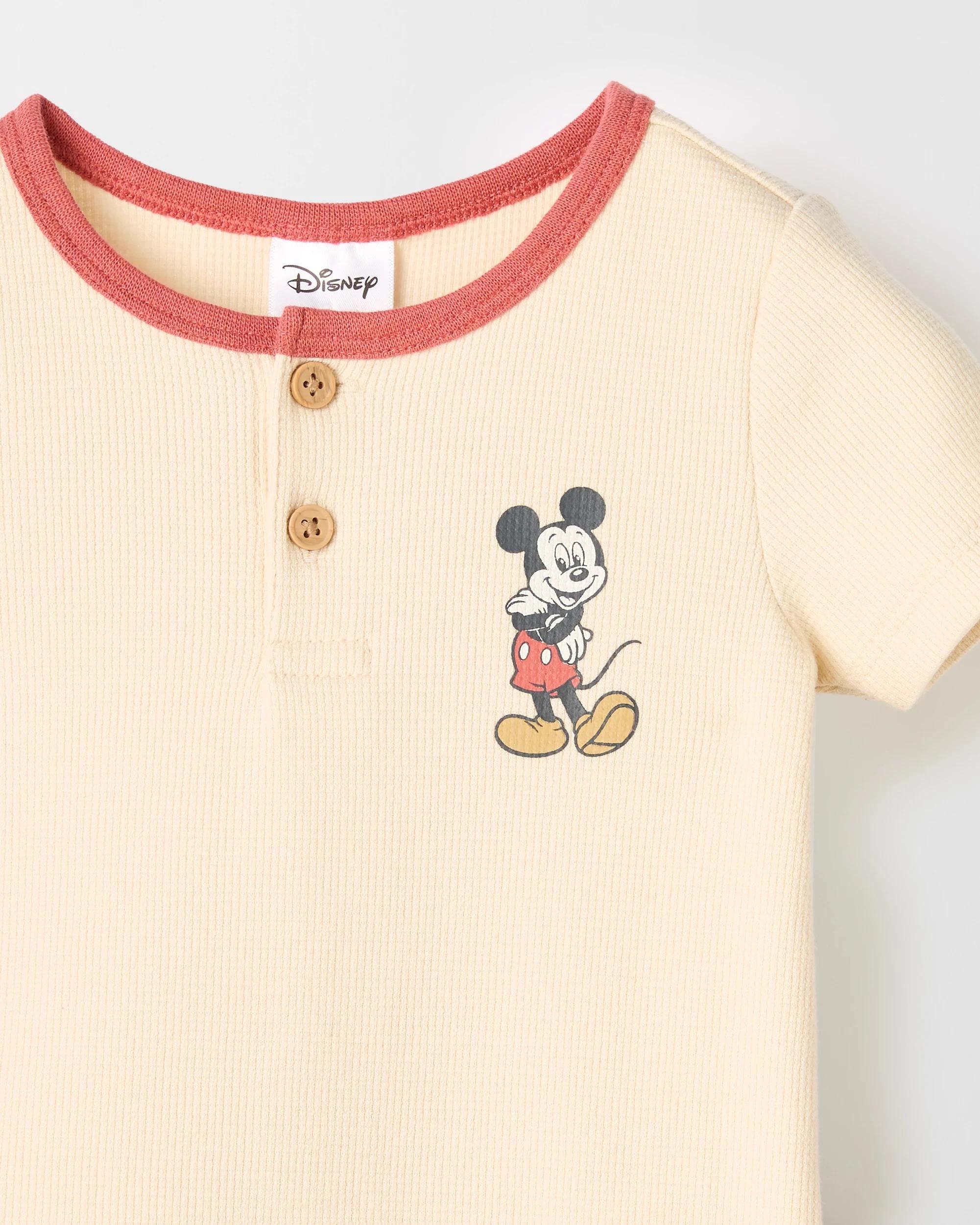 2 Baby Disney Organic Cotton Waffle Bodysuit and Shorts 2 Piece Set MICKEY MOUSE, 2 of 3