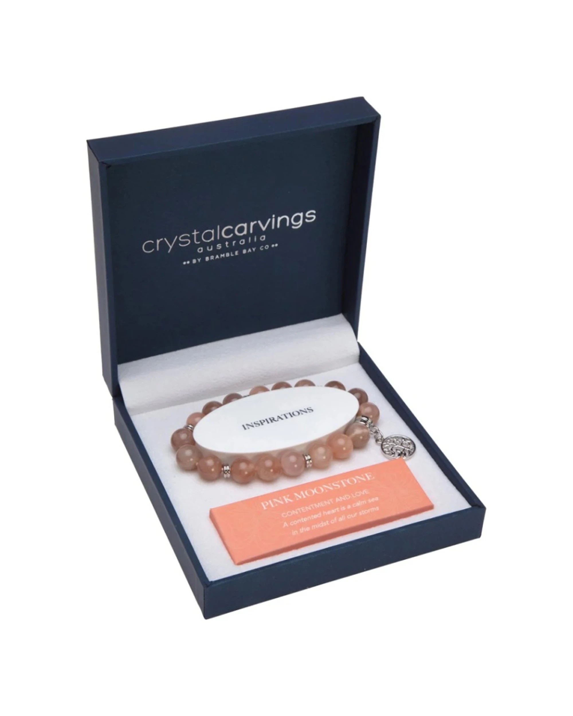 1 Bramble Bay Moonstone Tree of Life Charm Beaded Jewellery Bracelet 10mm - Orange, 1 of 1