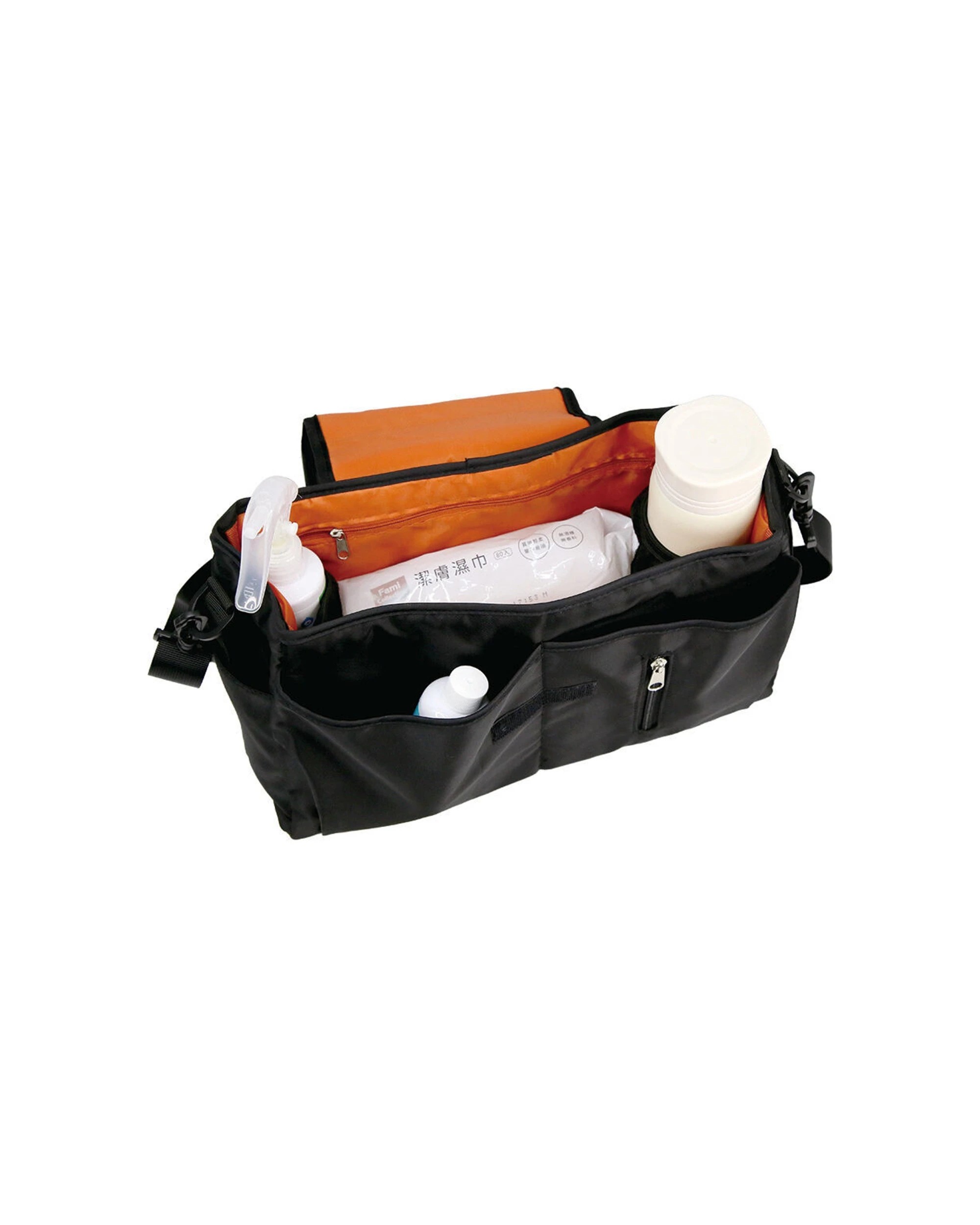 3 Ibiyaya Stroller Organiser Pet Travel Multi-Purpose Nylon Shoulder Bag - Black, 3 of 4