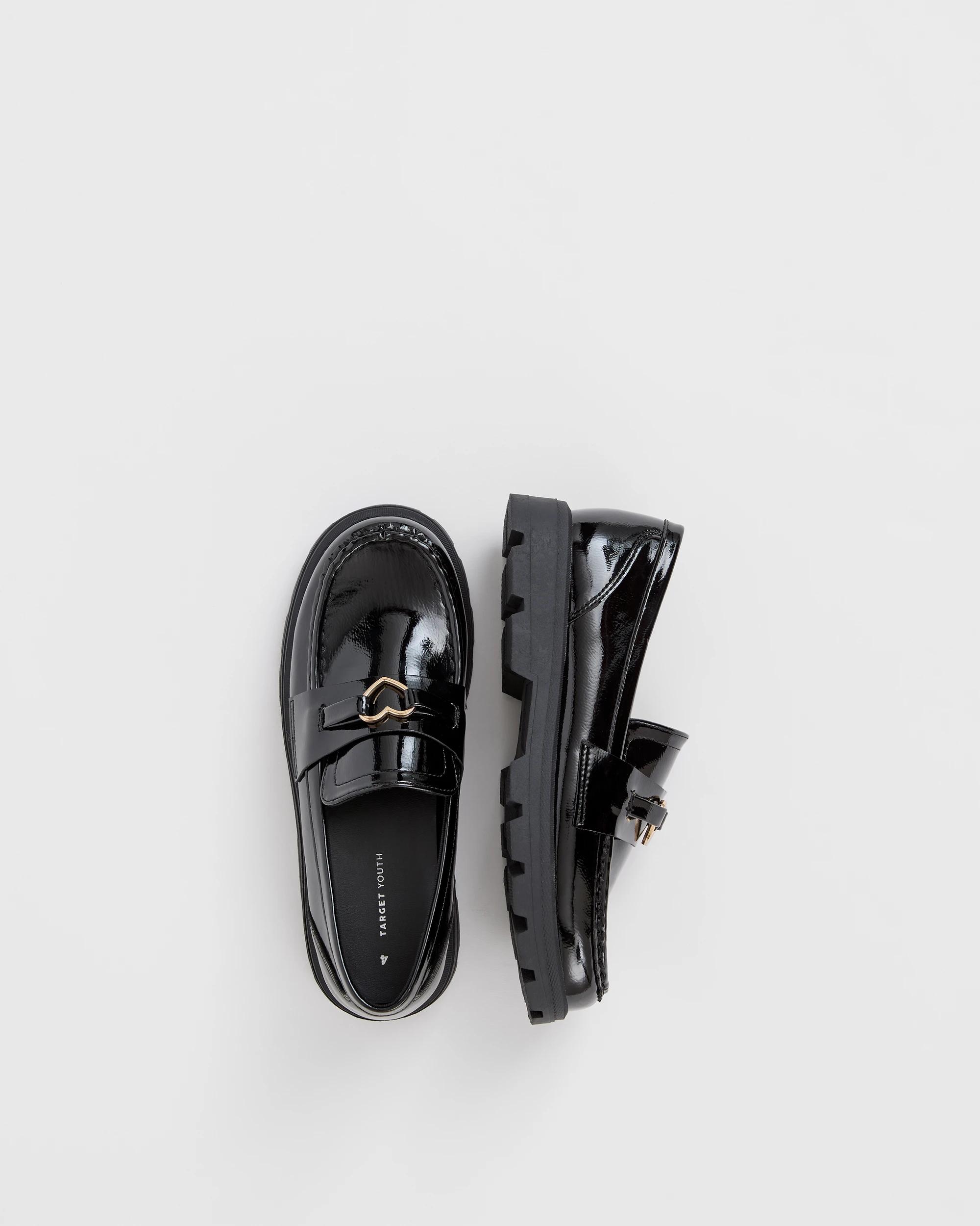 3 Target Youth Girls Senior Heart Loafer BLACK, 3 of 3