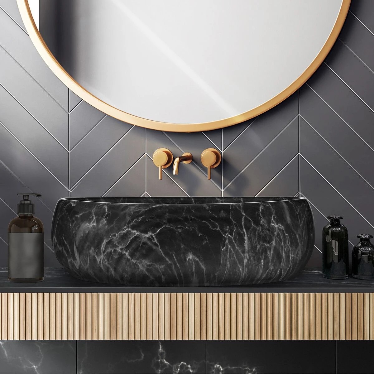 3 LUXSUITE Bathroom Vanity Sink Washing Basin Oval Vessel Above Counter Hand Wash Bowl Toilet Bath Ceramic Countertop, 3 of 4