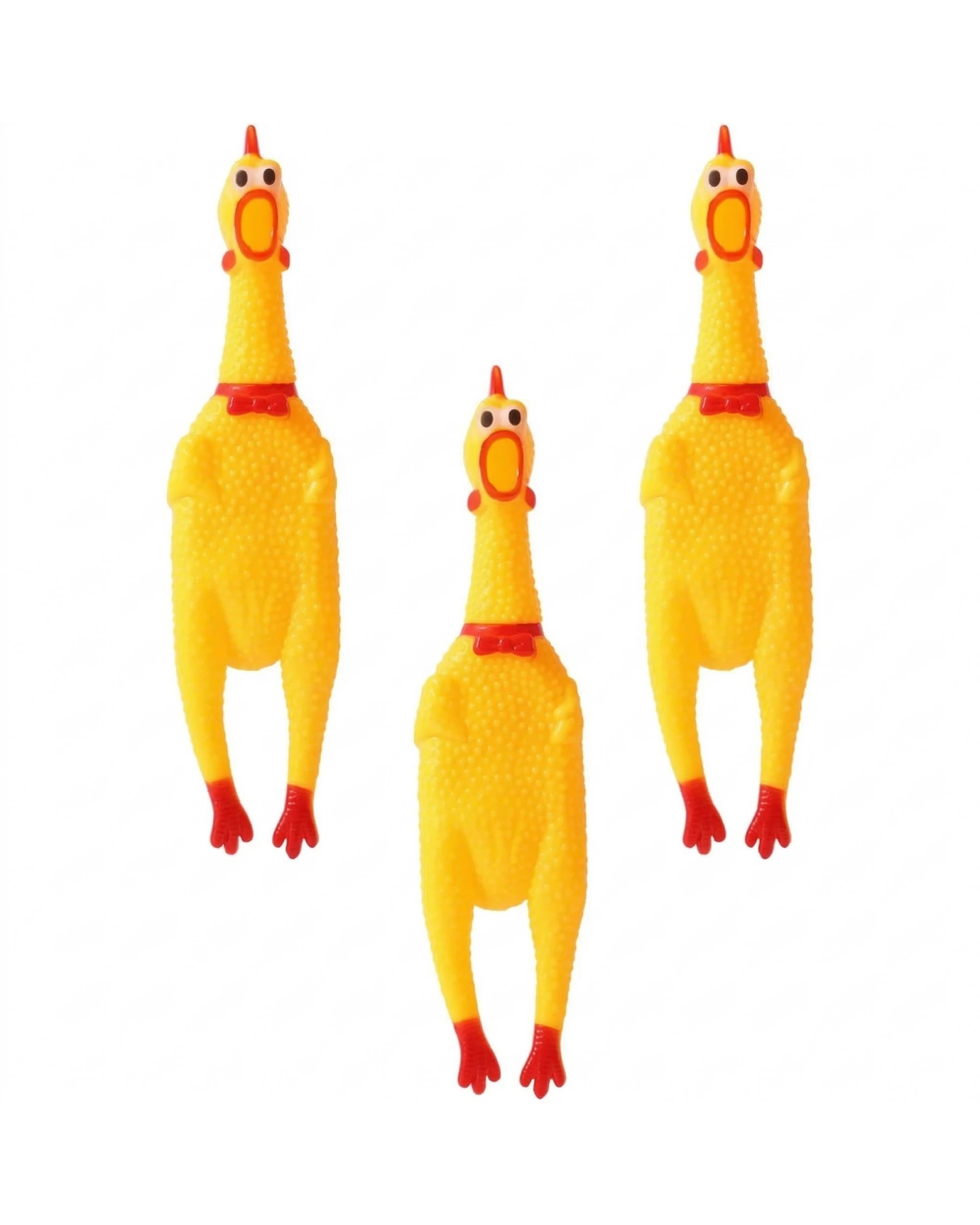 1 BR Pets 3-Pack Squeaky Chicken Dog Chew Toys with Squeezing Sound, 1 of 5