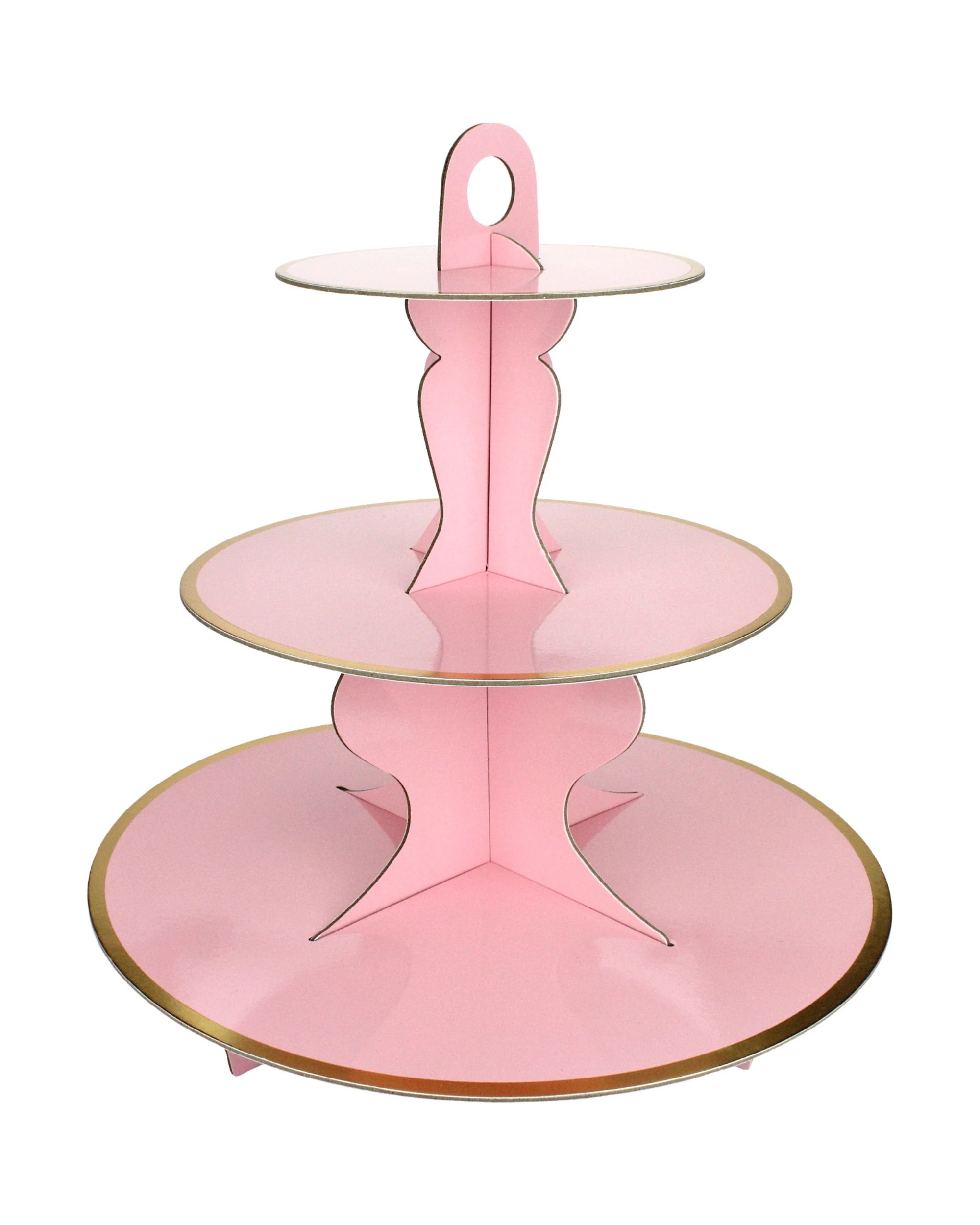 1 Partyrama Pink Cupcake Stand With Gold Trim - Pink, 1 of 1